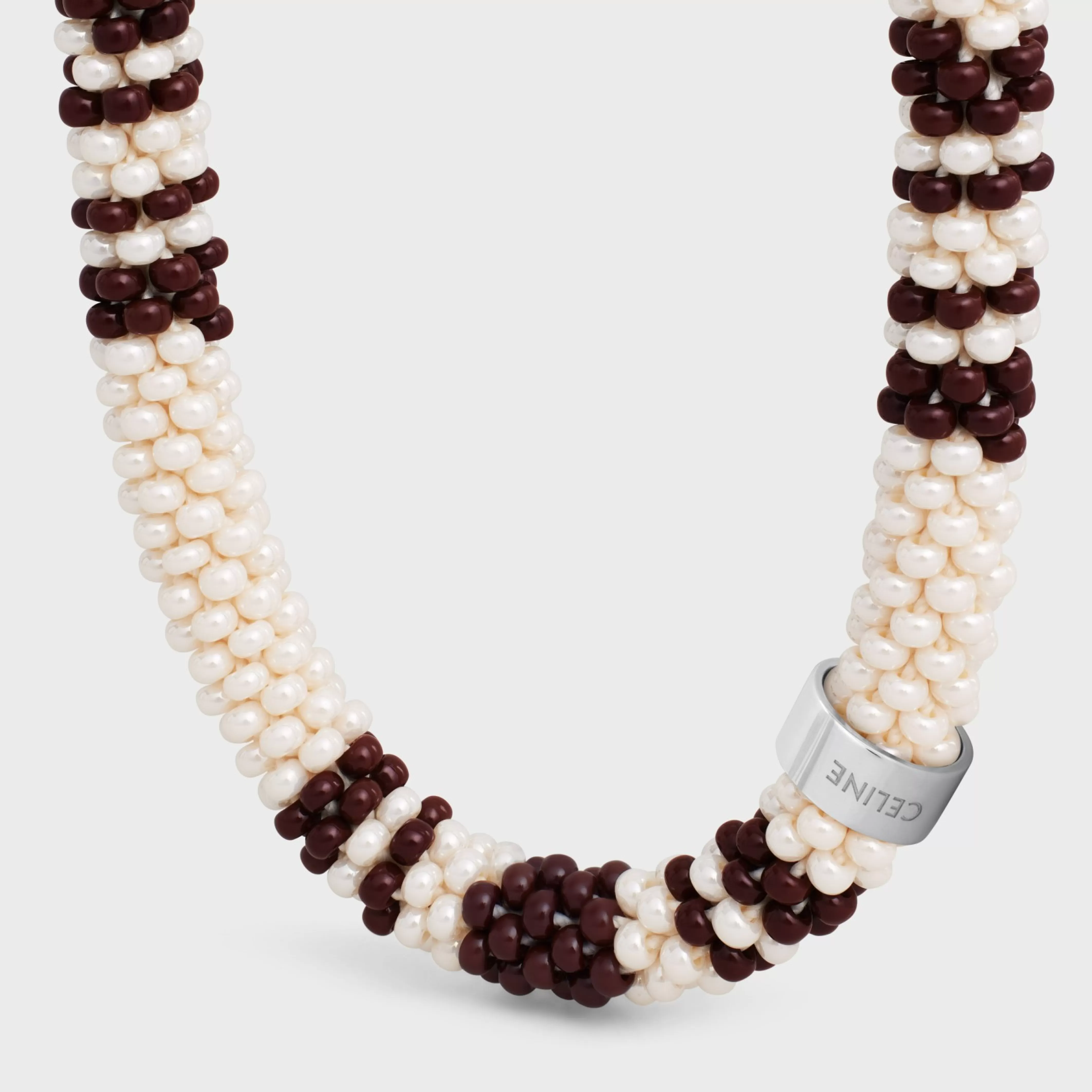 Plein Soleil Bracelet in Brass with Rhodium Finish and Beads^CELINE Sale