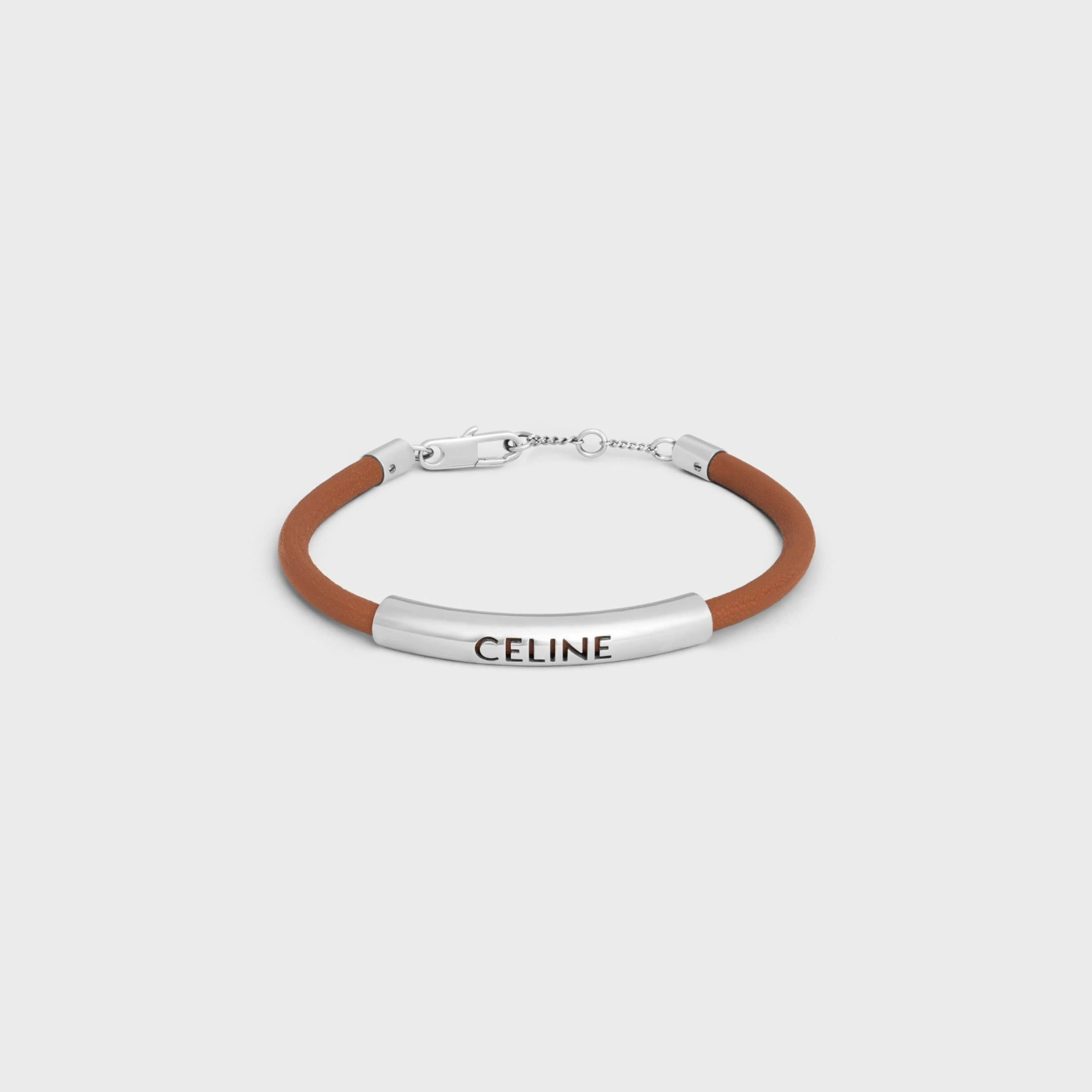 Plein Soleil Bracelet in Calfskin and Brass with Rhodium Finish^CELINE Discount