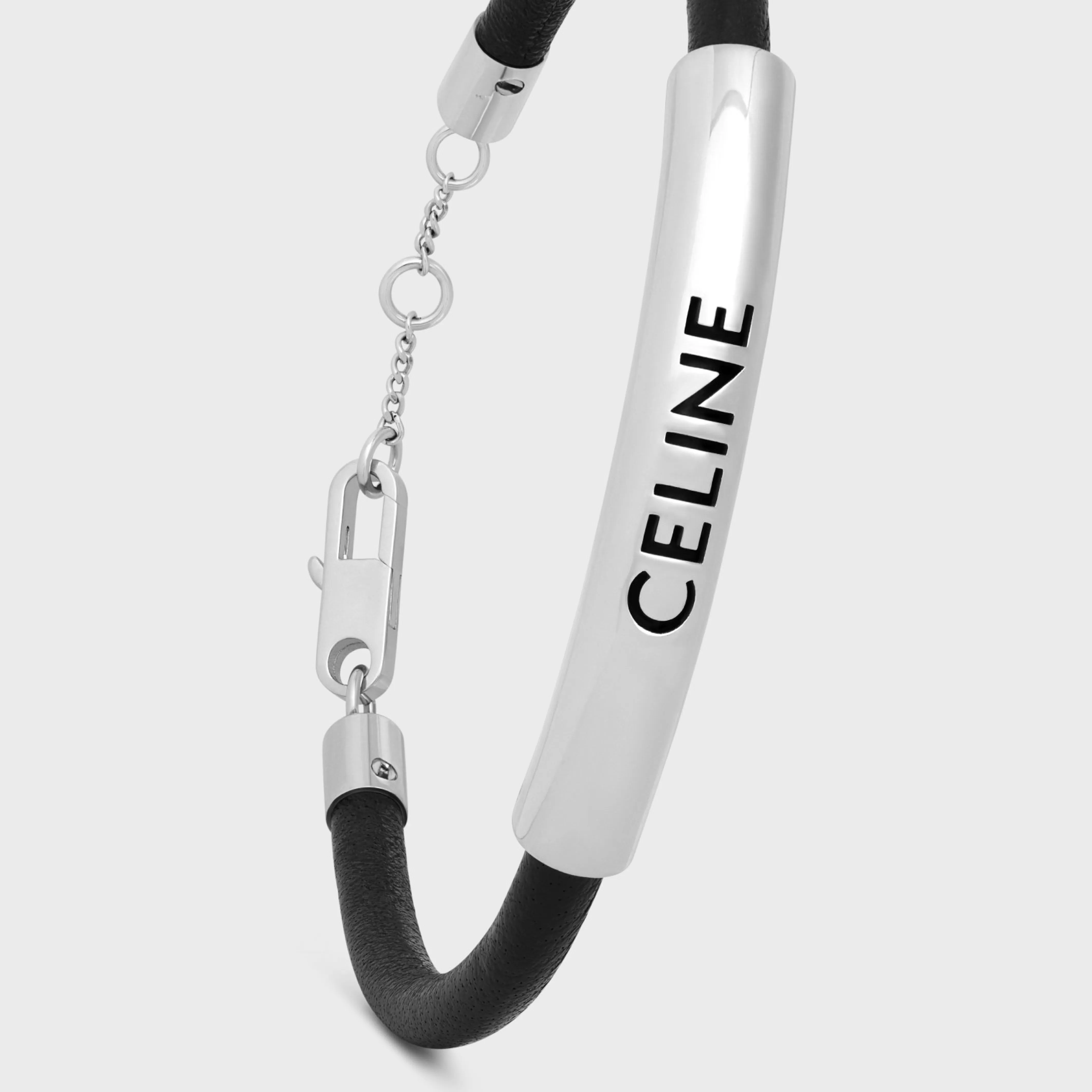 Plein Soleil Bracelet in Calfskin and Brass with Rhodium Finish^CELINE Shop