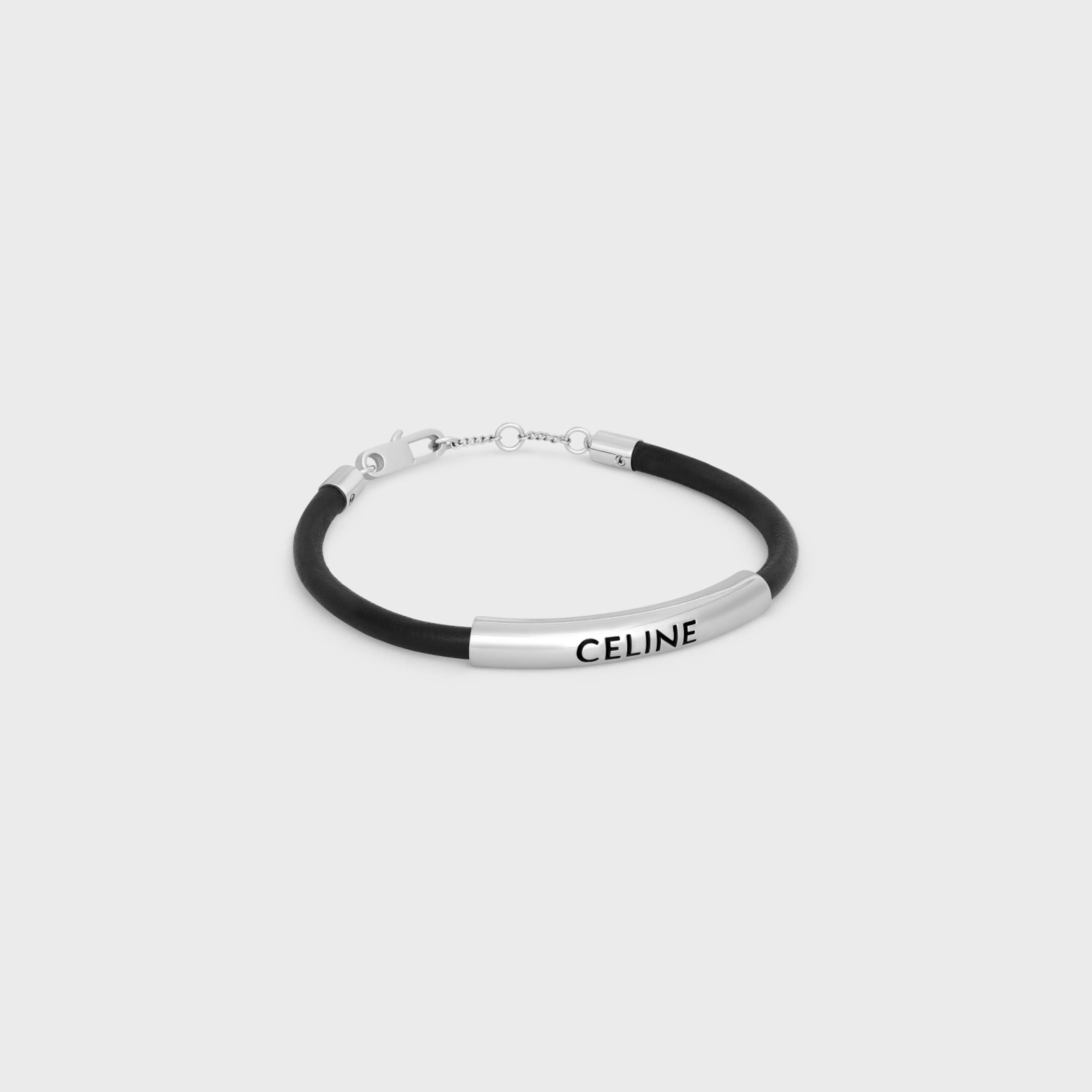 Plein Soleil Bracelet in Calfskin and Brass with Rhodium Finish^CELINE Shop