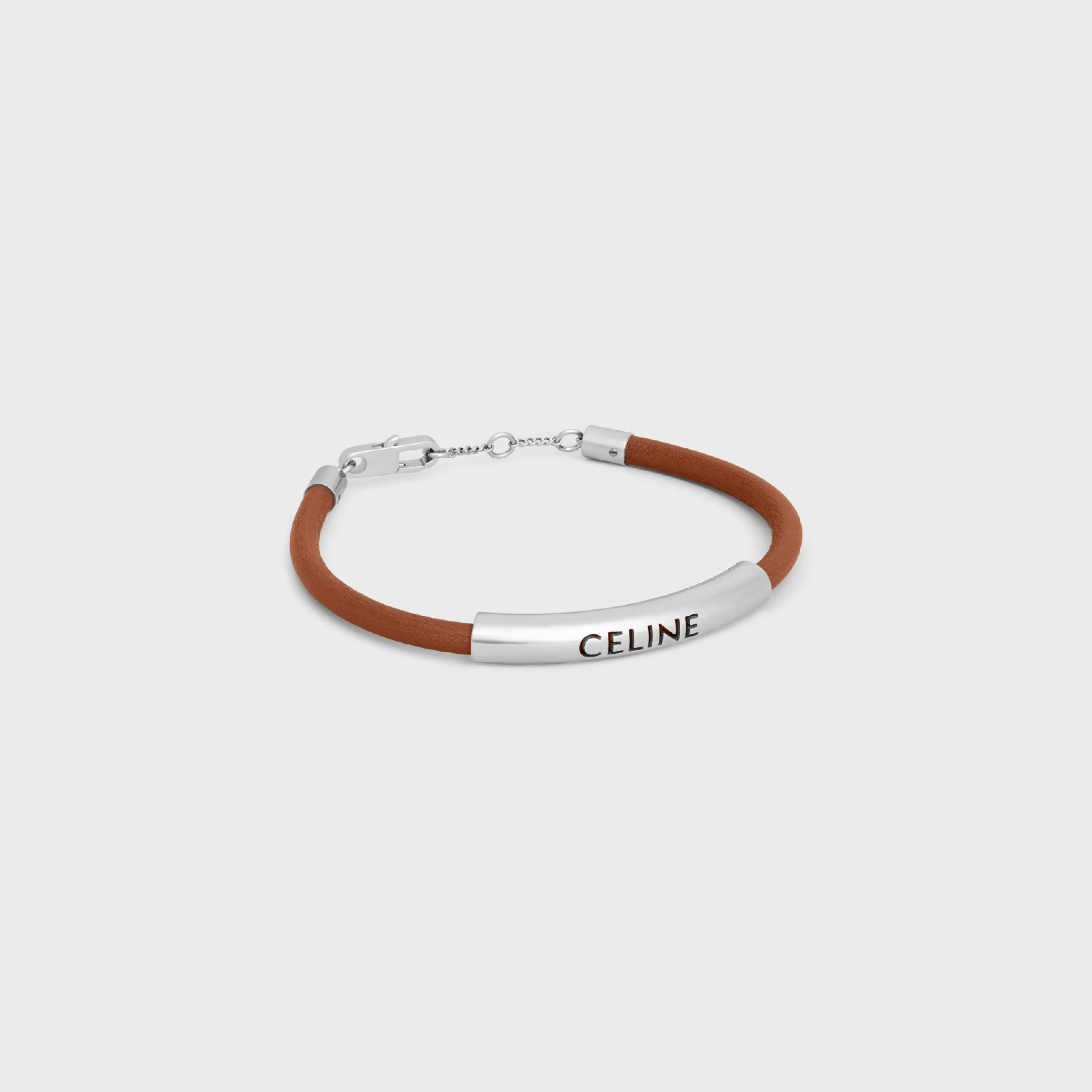 Plein Soleil Bracelet in Calfskin and Brass with Rhodium Finish^CELINE Discount