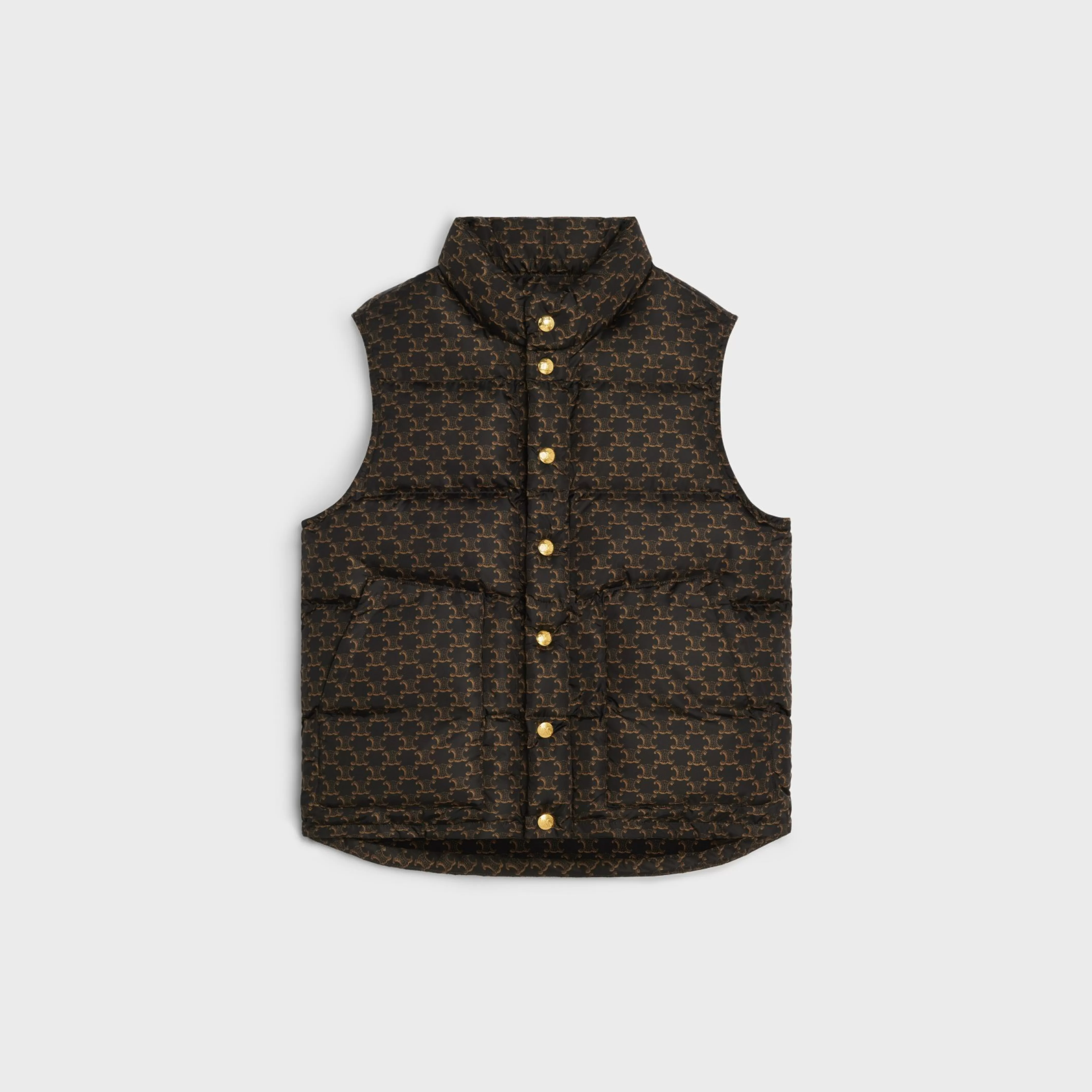 quilted vest in monogram nylon^CELINE Store