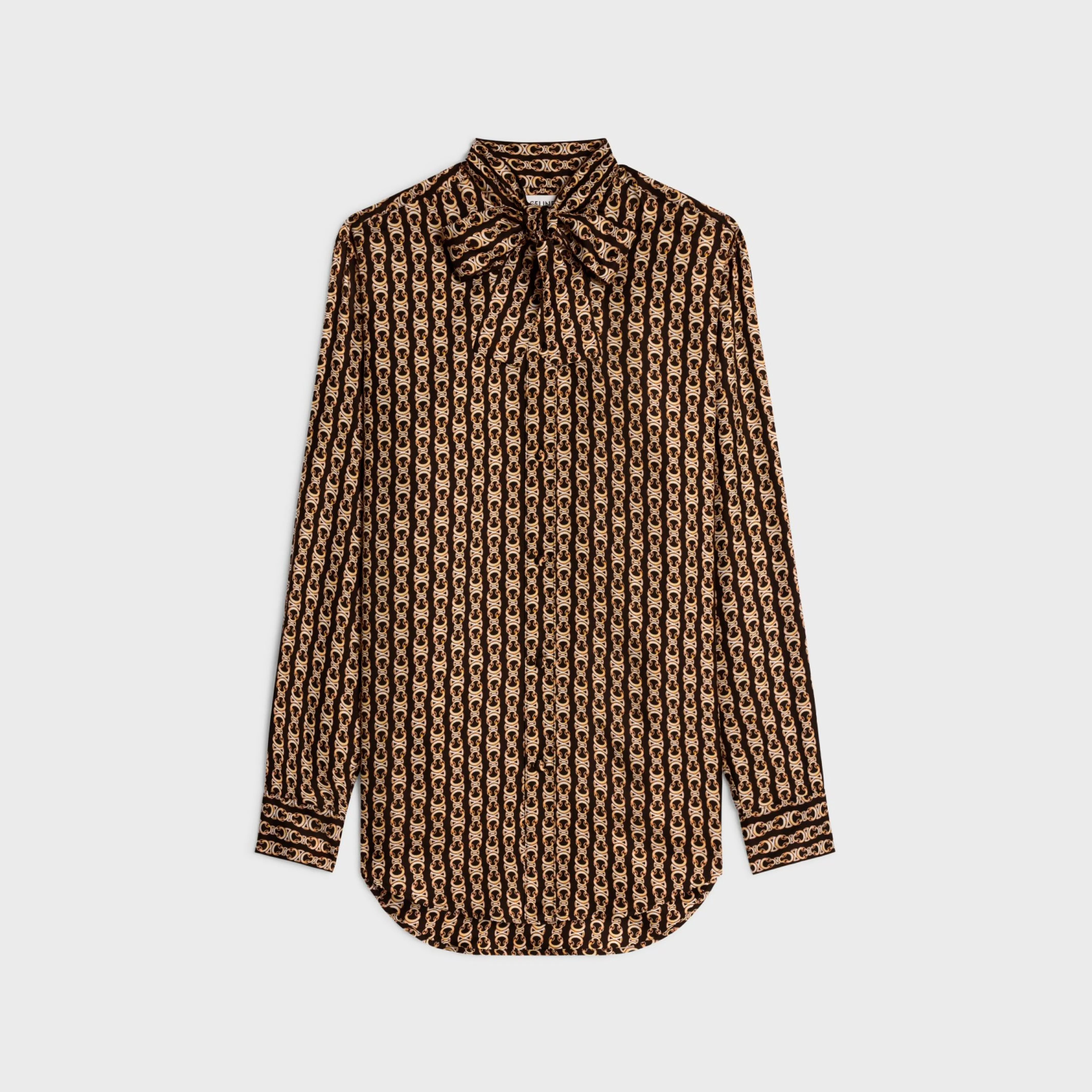 romy lavallière shirt in silk twill^CELINE Discount