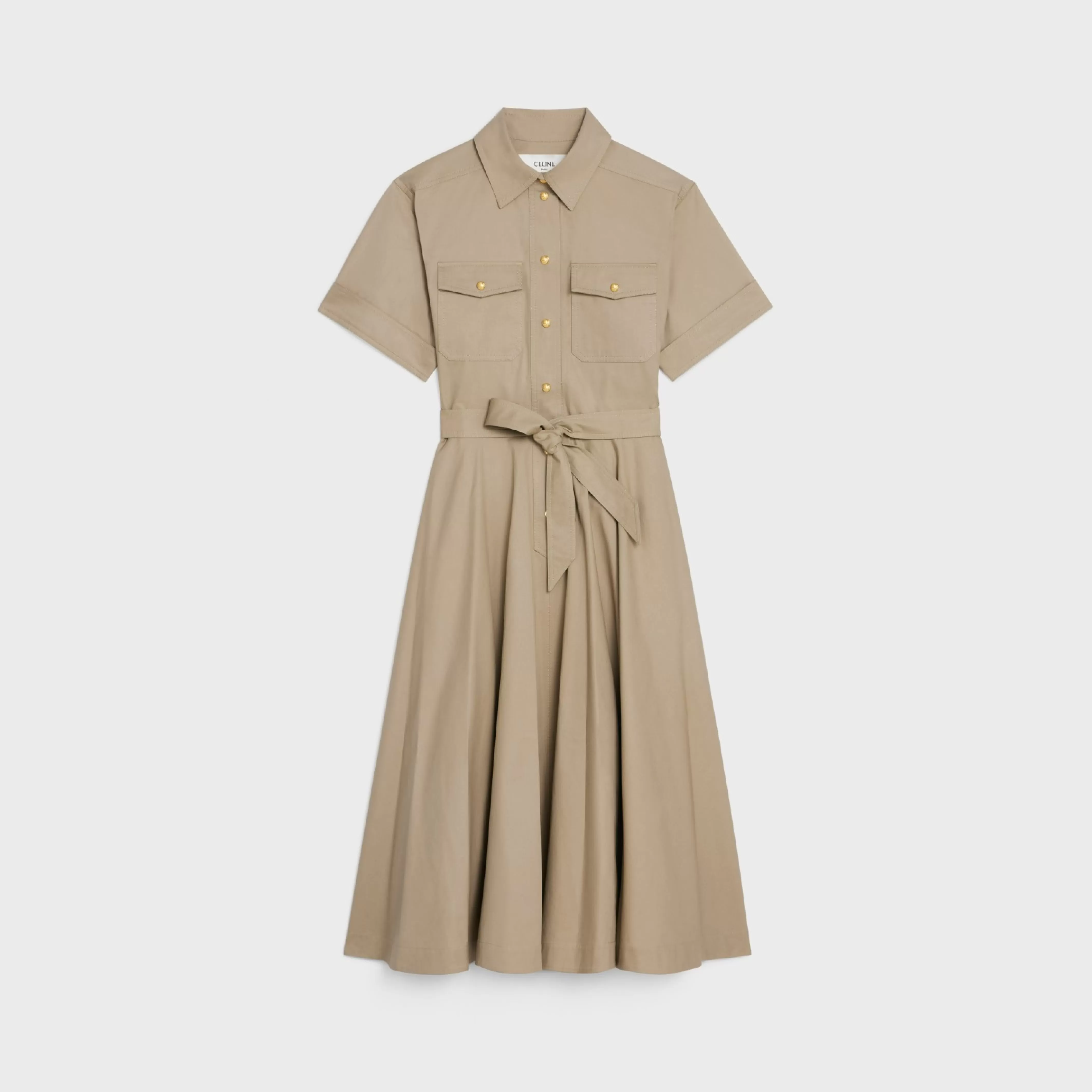 saharienne dress in lightweight gabardine^CELINE Cheap