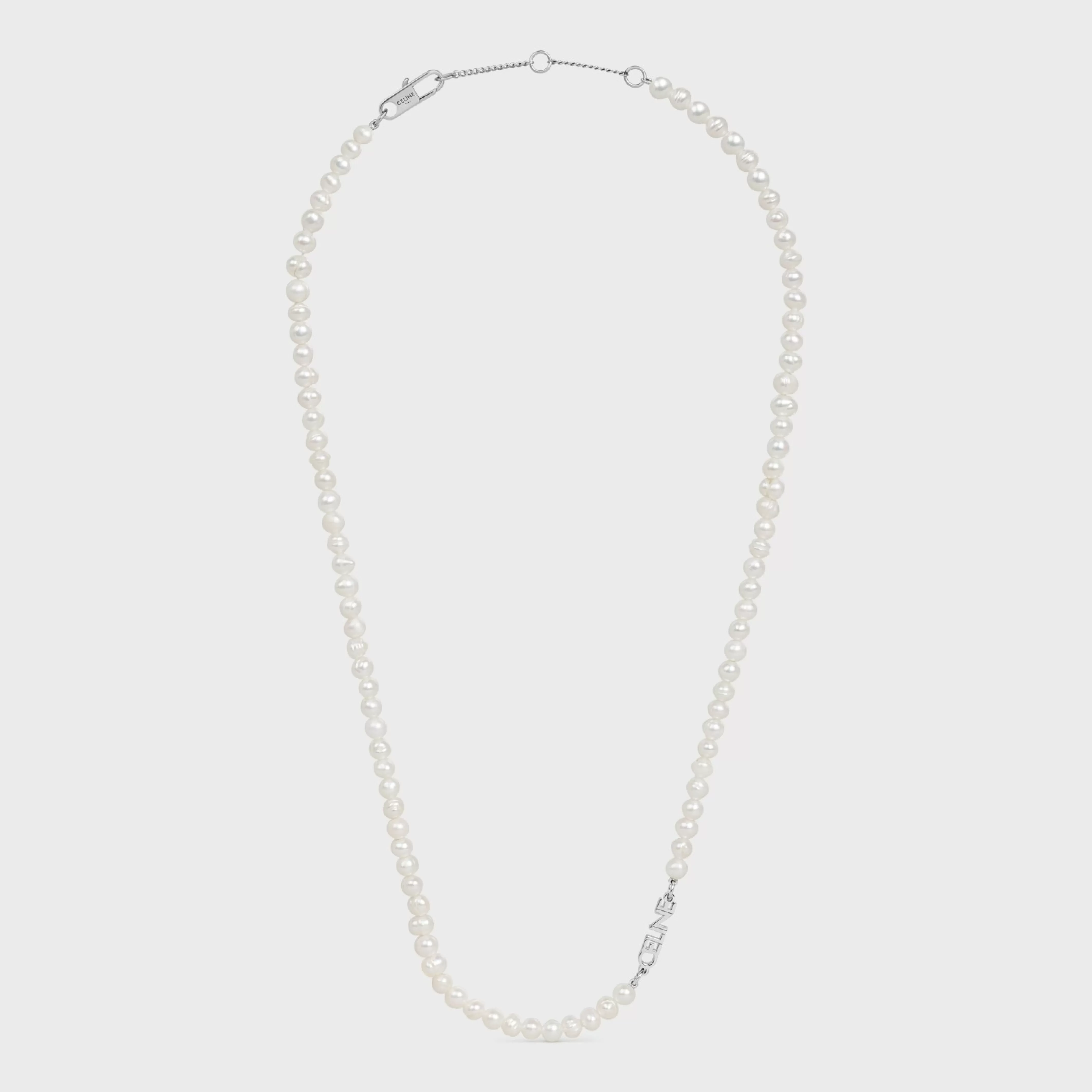 San Onofre Pearl Necklace in Freshwater Pearls and Brass with Rhodium Finish^CELINE Sale