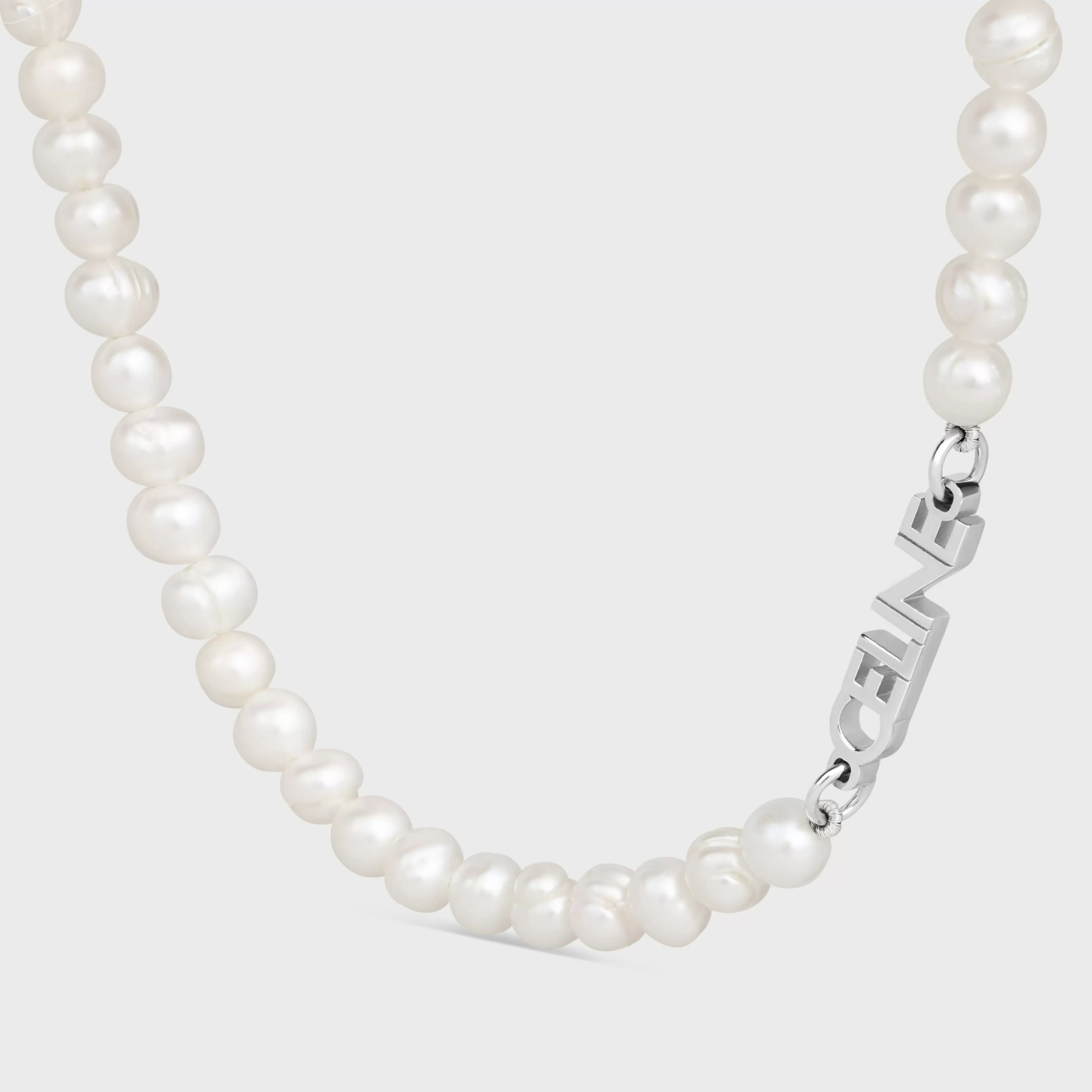 San Onofre Pearl Necklace in Freshwater Pearls and Brass with Rhodium Finish^CELINE Sale