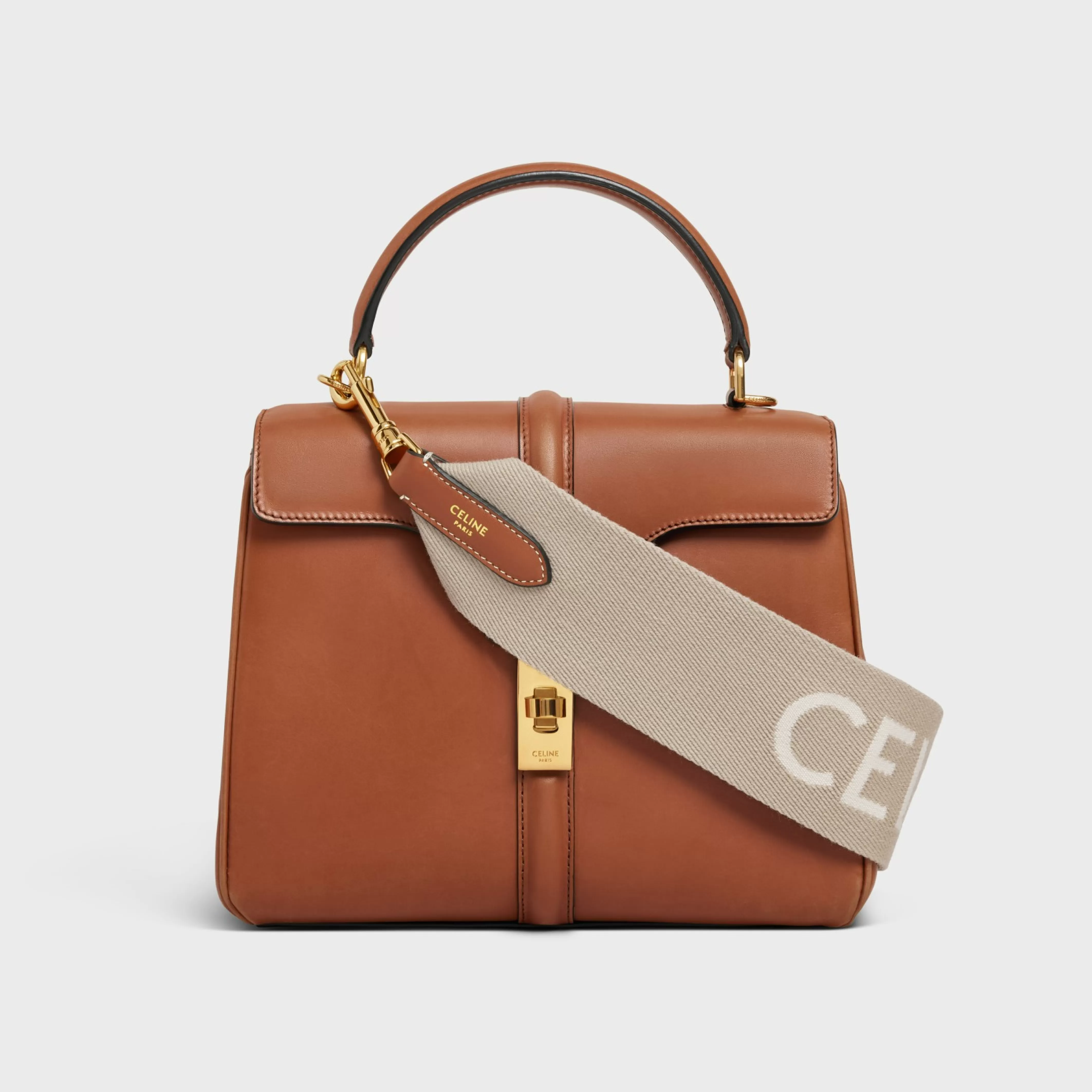 Short Strap in Wool with jacquard with GOLD FINISHING^CELINE Clearance