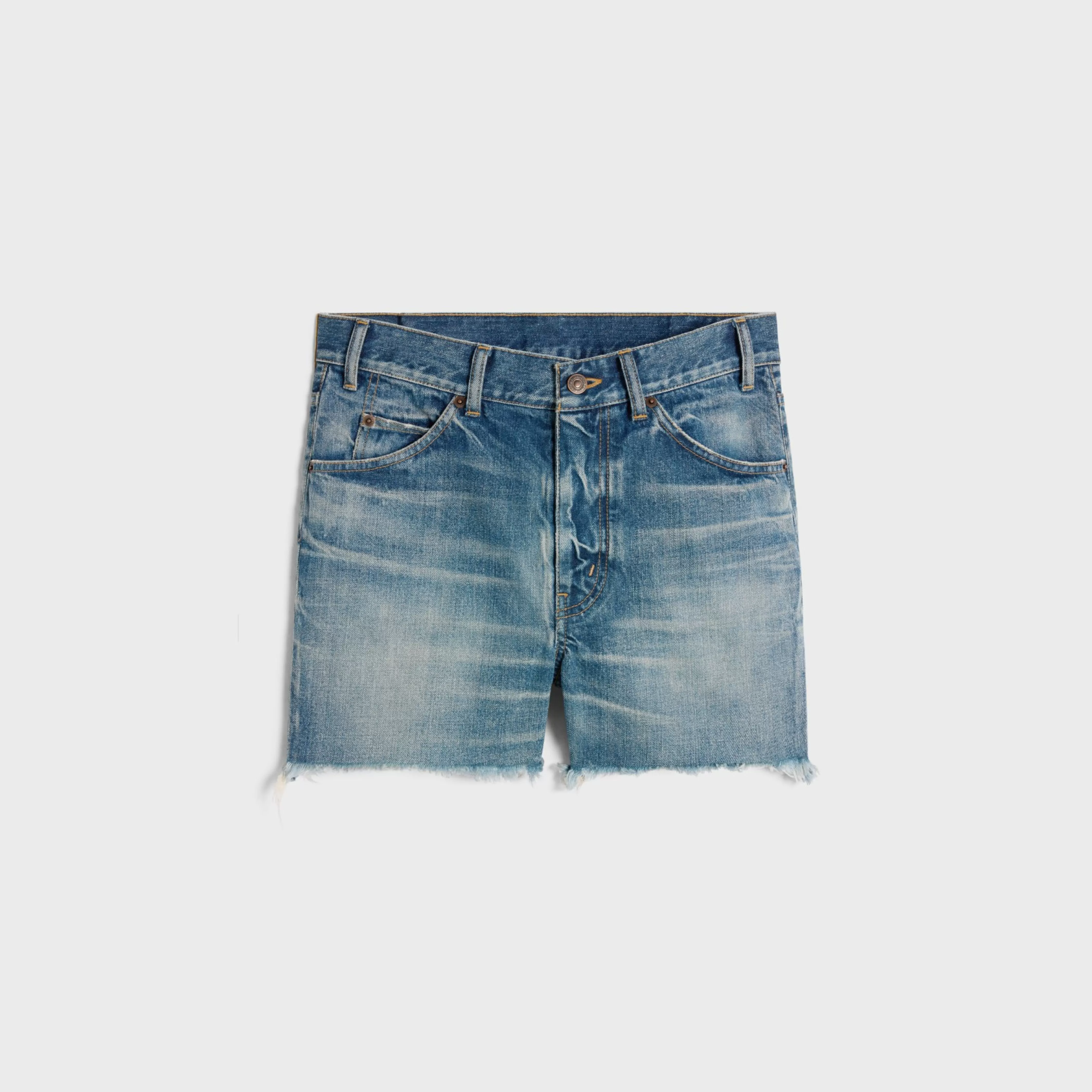 skate shorts in electric sky wash denim^CELINE Shop