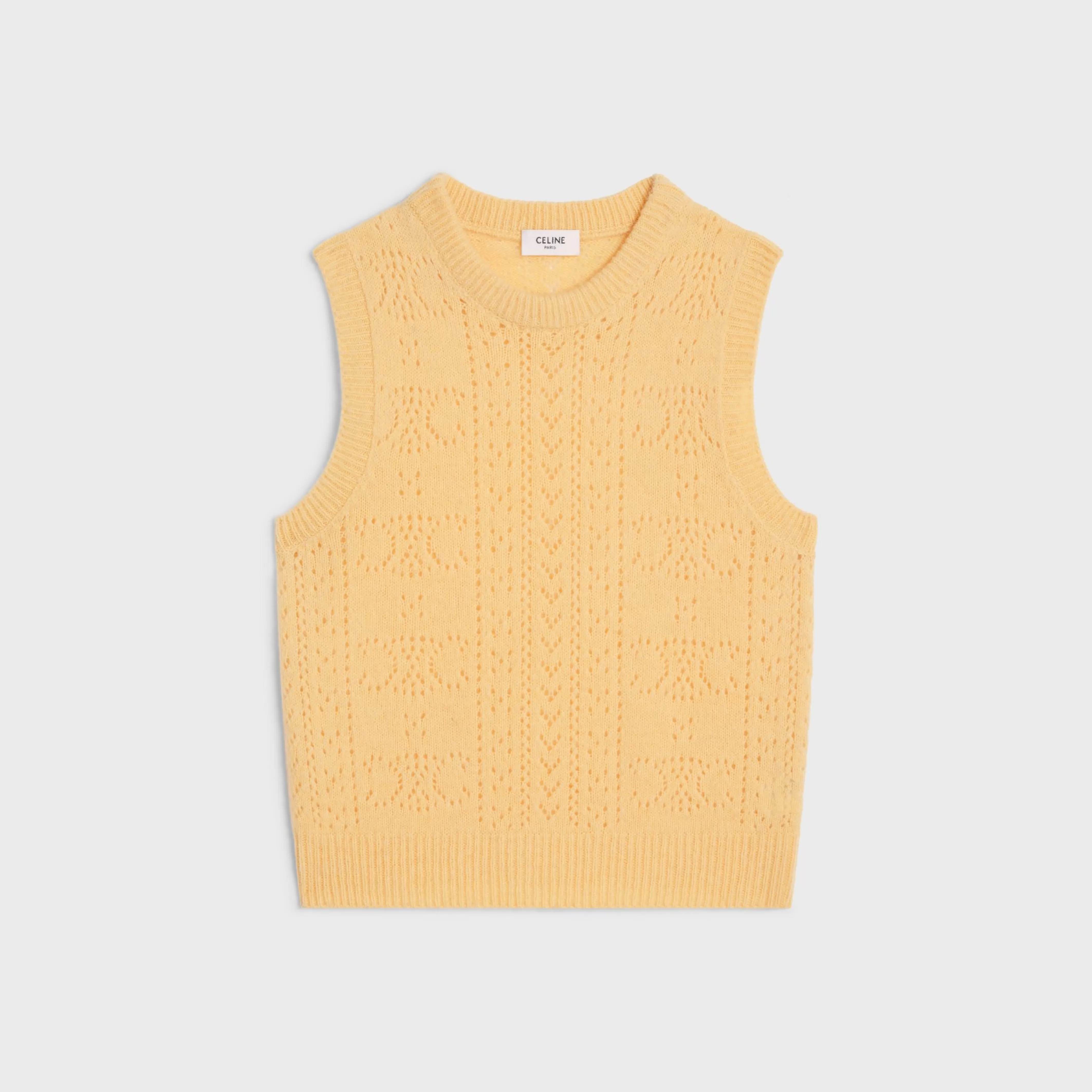 sleeveless sweater in Shetland pointelle^CELINE New