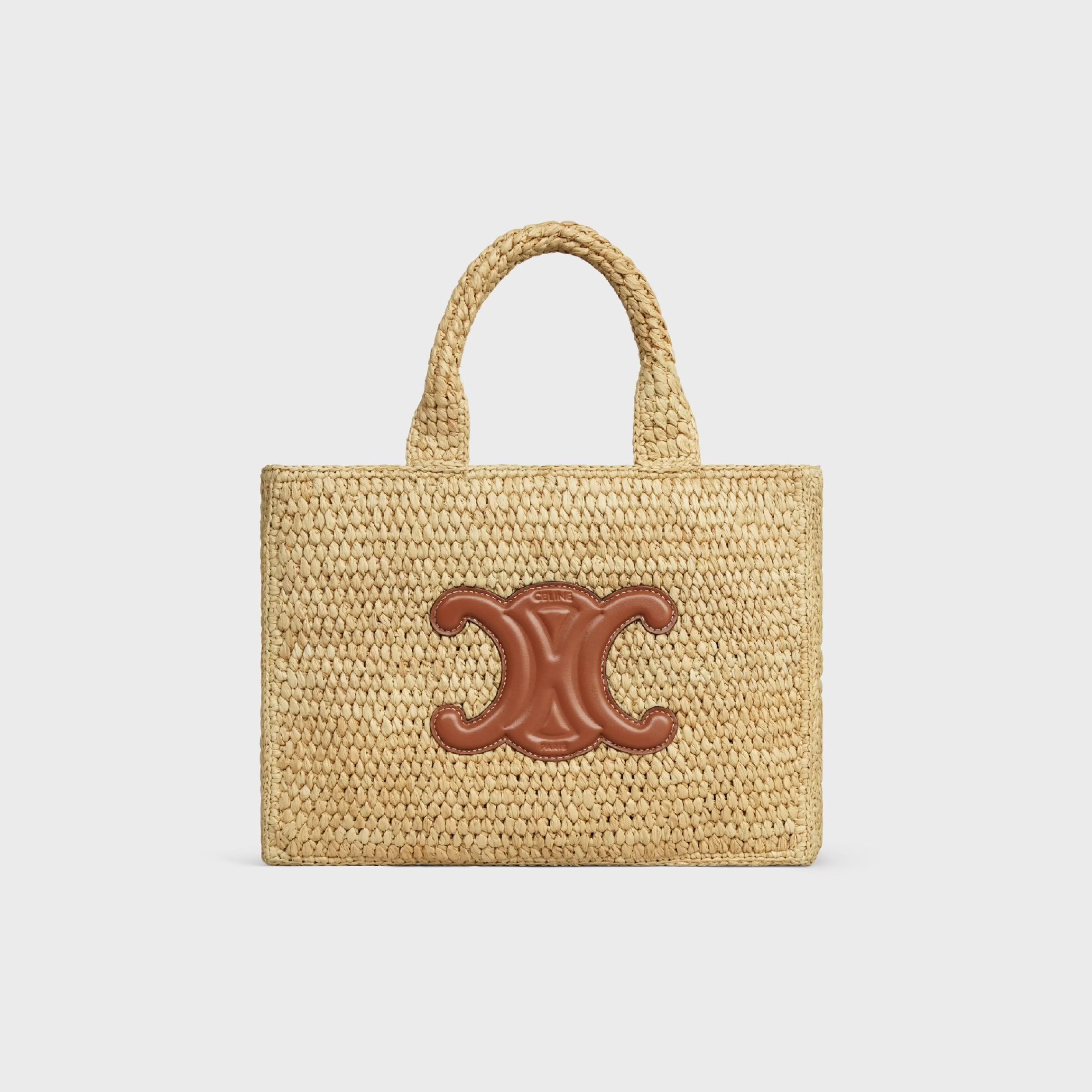 SMALL CABAS THAIS in Raffia and calfskin^CELINE Best