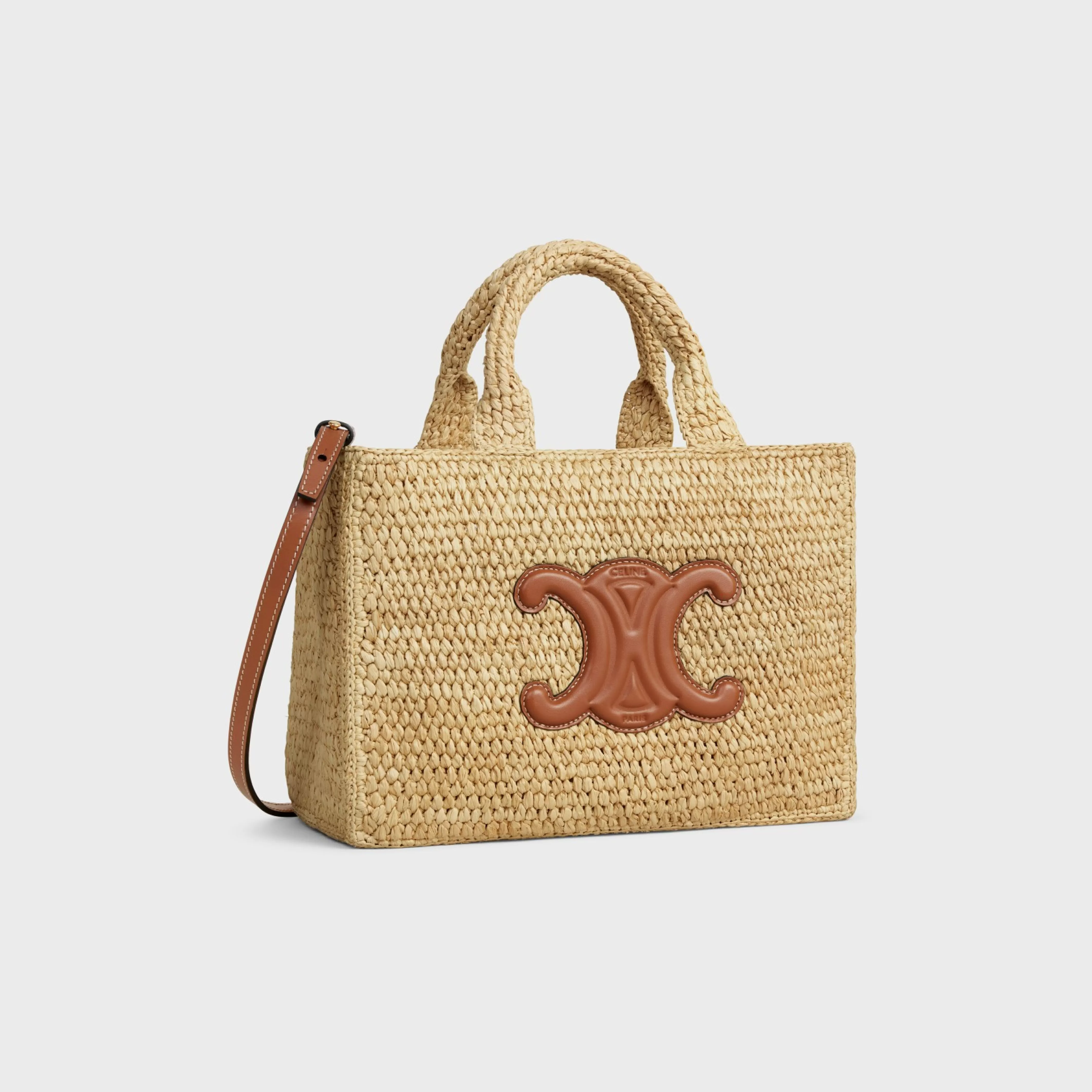 SMALL CABAS THAIS in Raffia and calfskin^CELINE Best