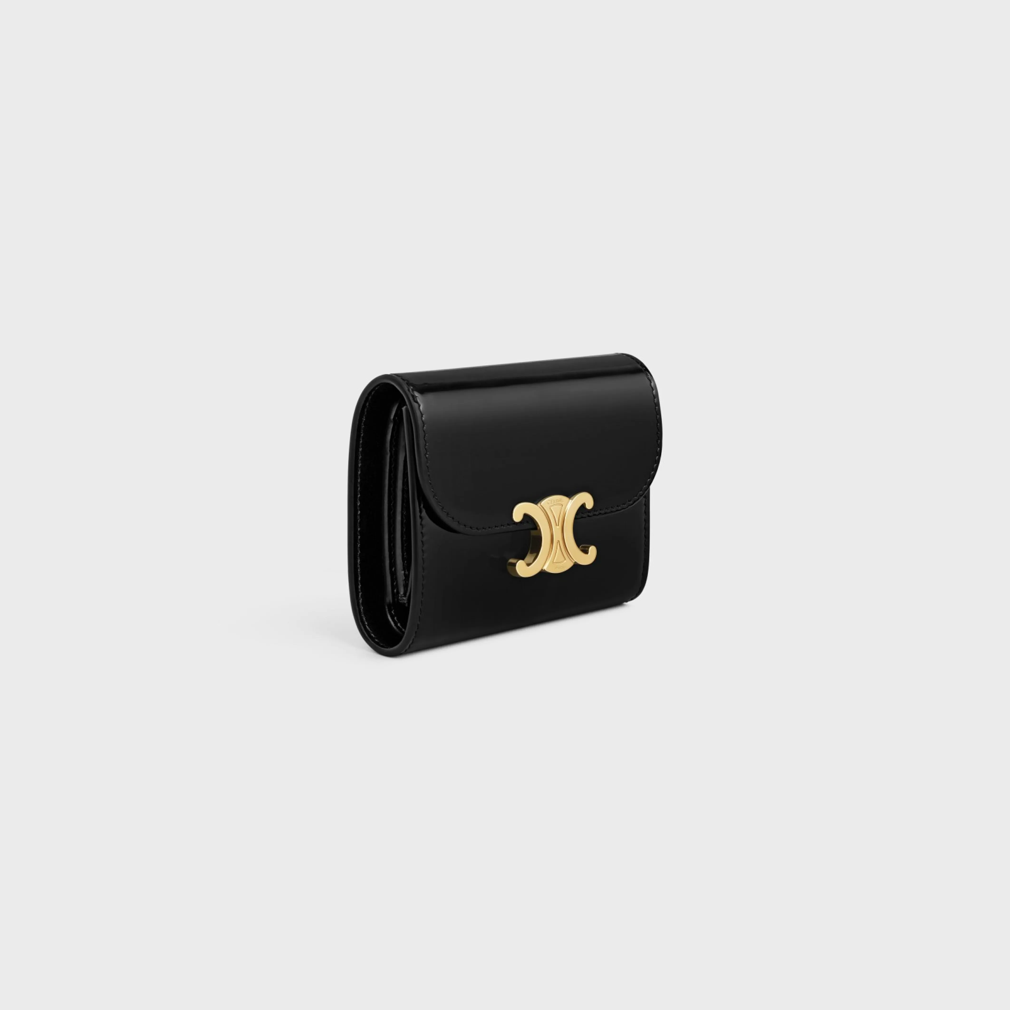 Small Flap Wallet TRIOMPHE in PATENT CALFSKIN^CELINE Cheap