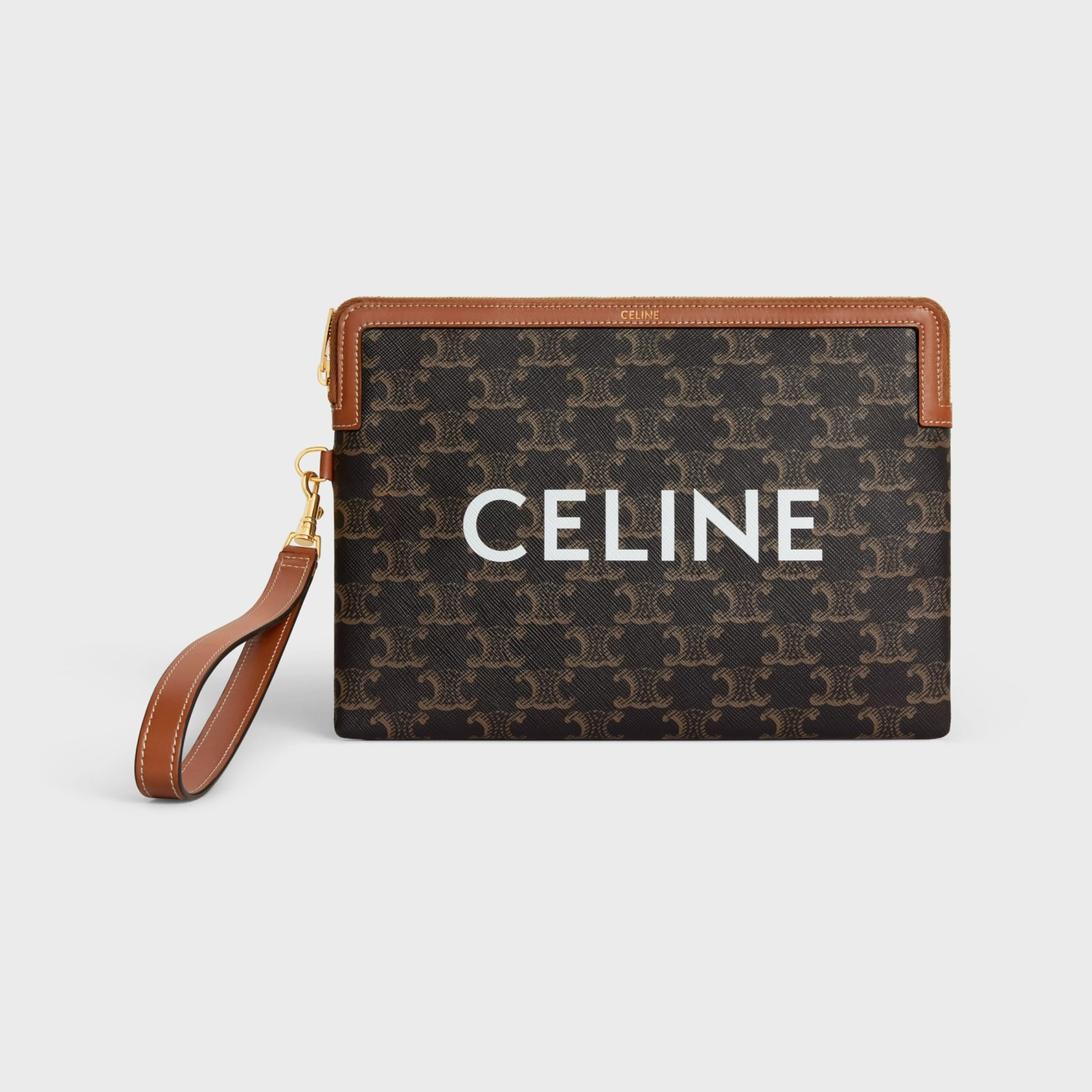 SMALL POUCH WITH STRAP in TRIOMPHE CANVAS WITH PRINT^CELINE Hot