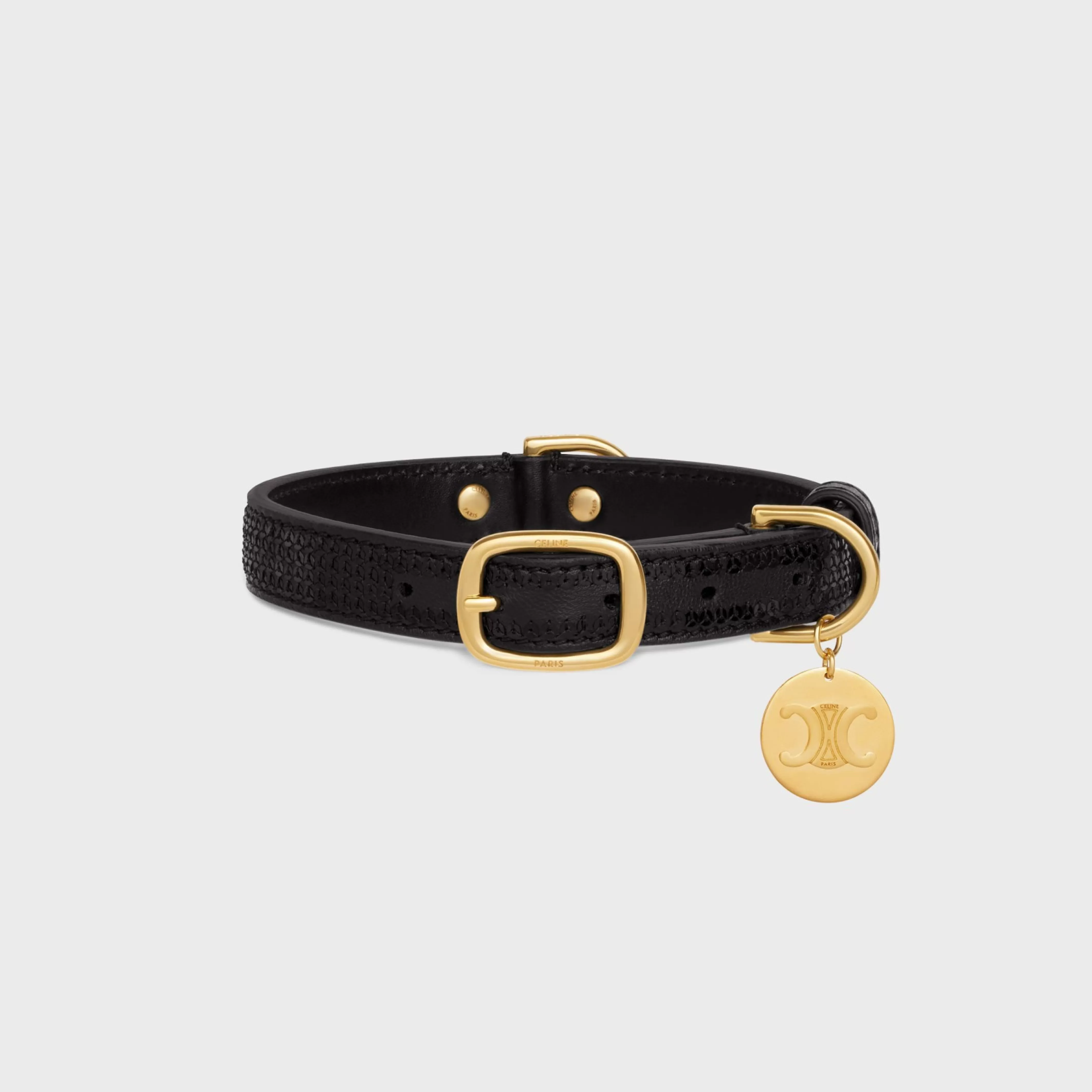 Small Thin Dog Collar in Sequins and Calfksin^CELINE Cheap