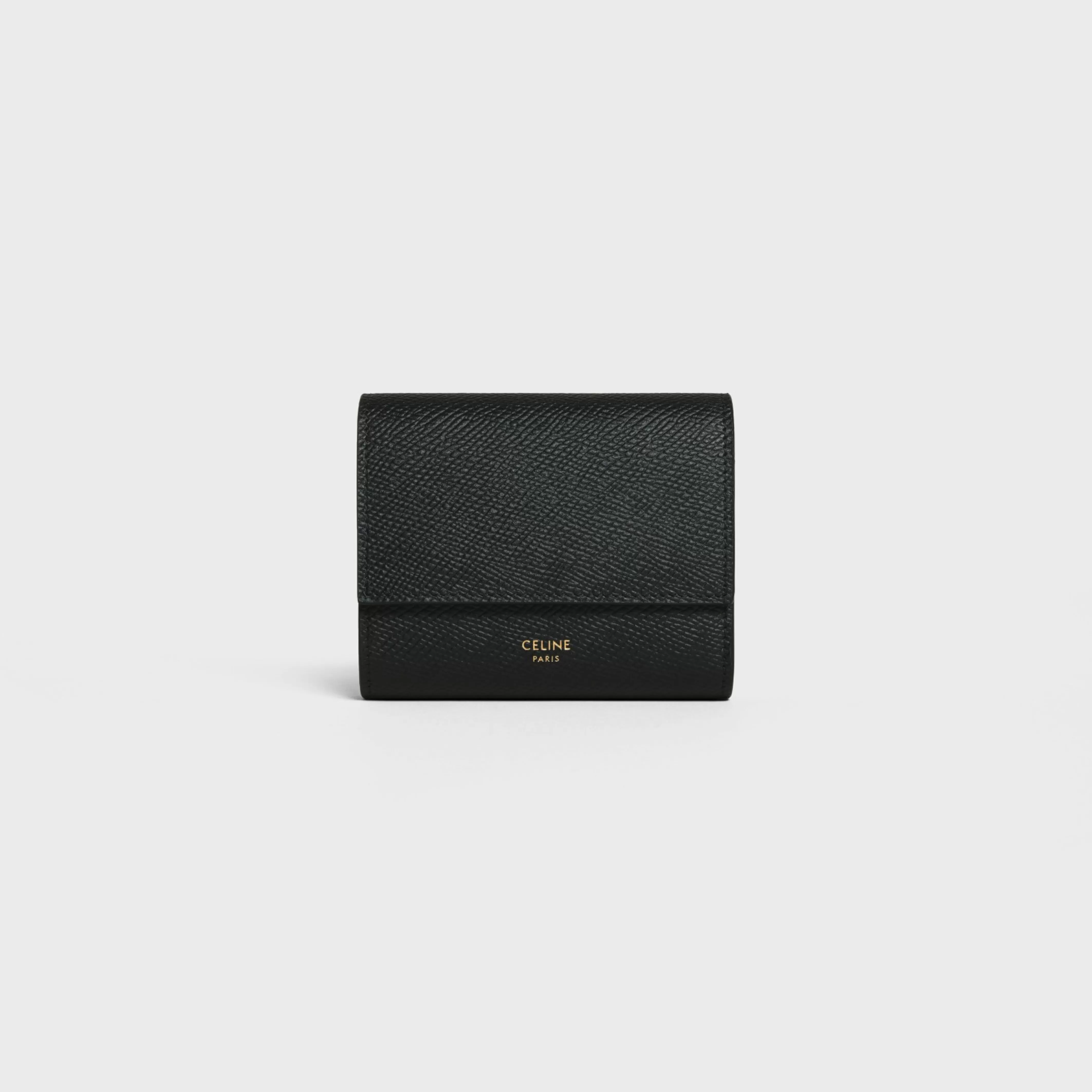 Small trifold wallet in Grained calfskin^CELINE Cheap