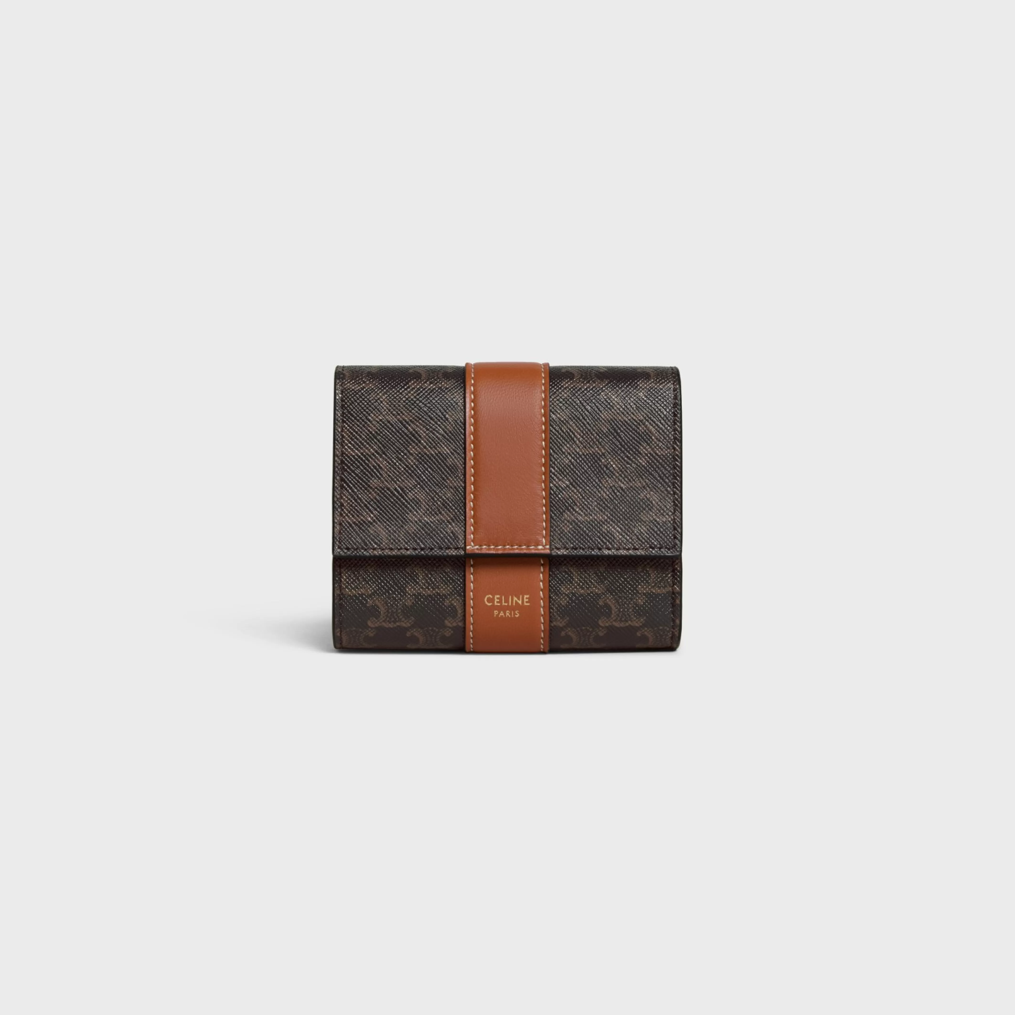 Small Trifold wallet in Triomphe Canvas and Lambskin^CELINE Best