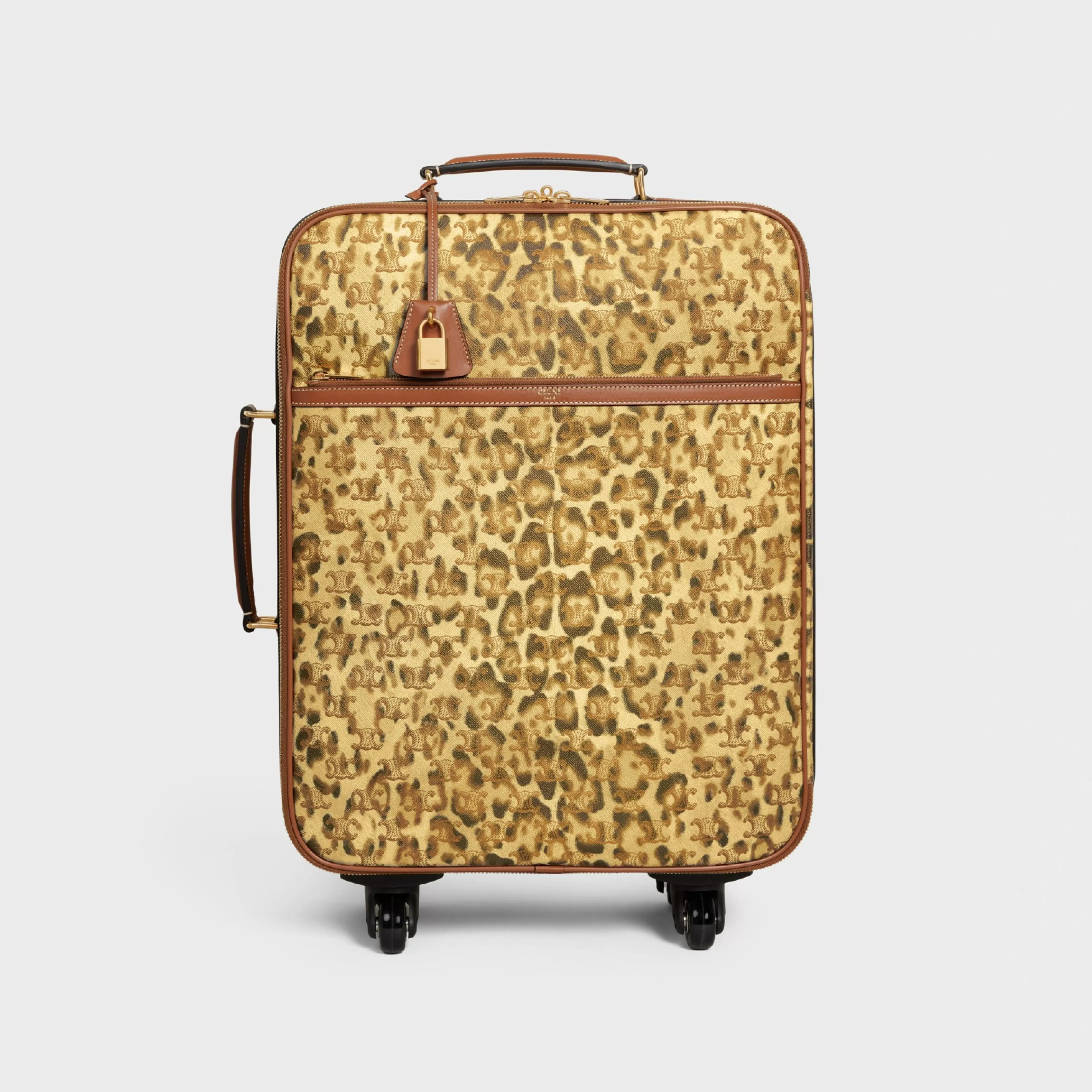 Small trolley in triomphe canvas with print and calfskin^CELINE Fashion