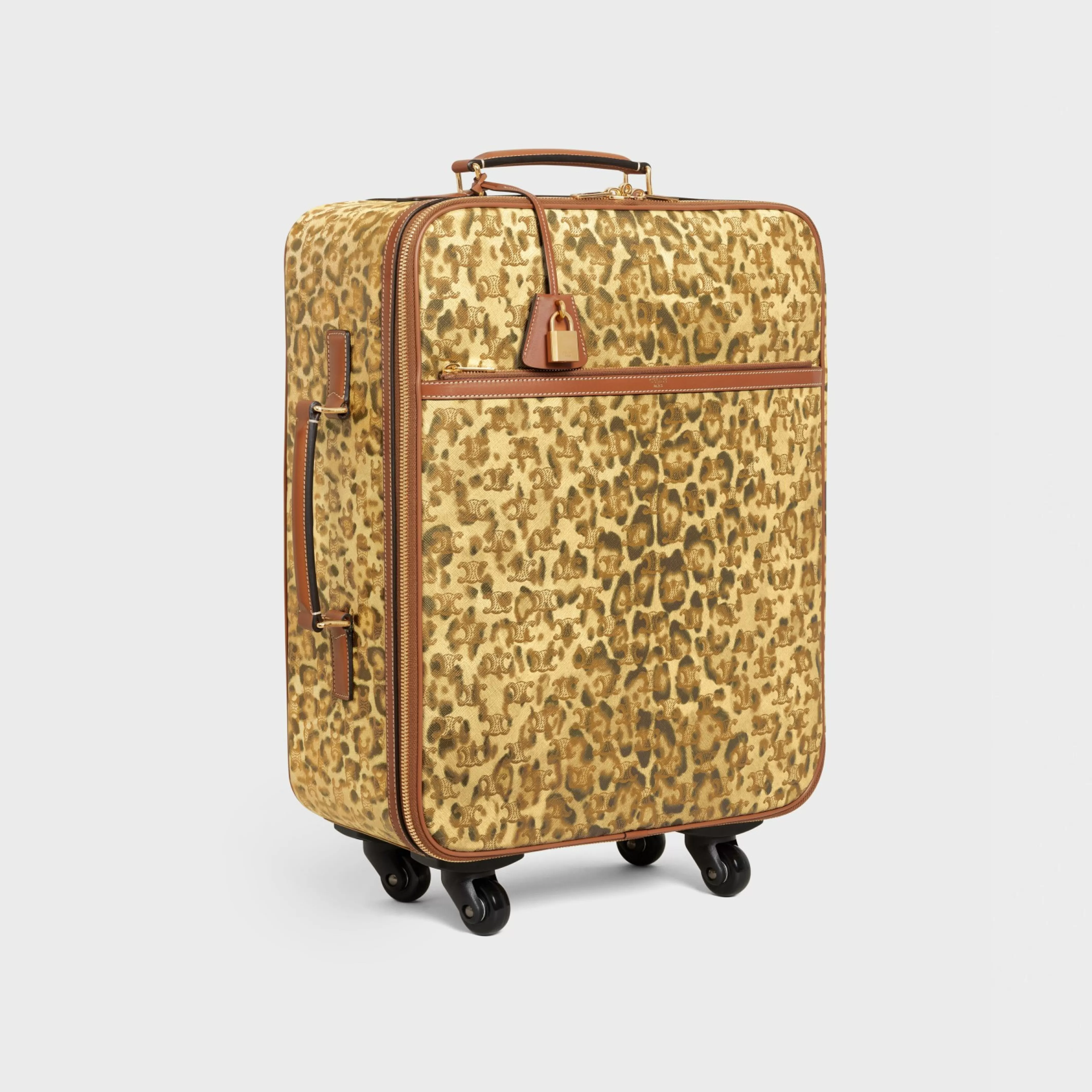 Small trolley in triomphe canvas with print and calfskin^CELINE Fashion