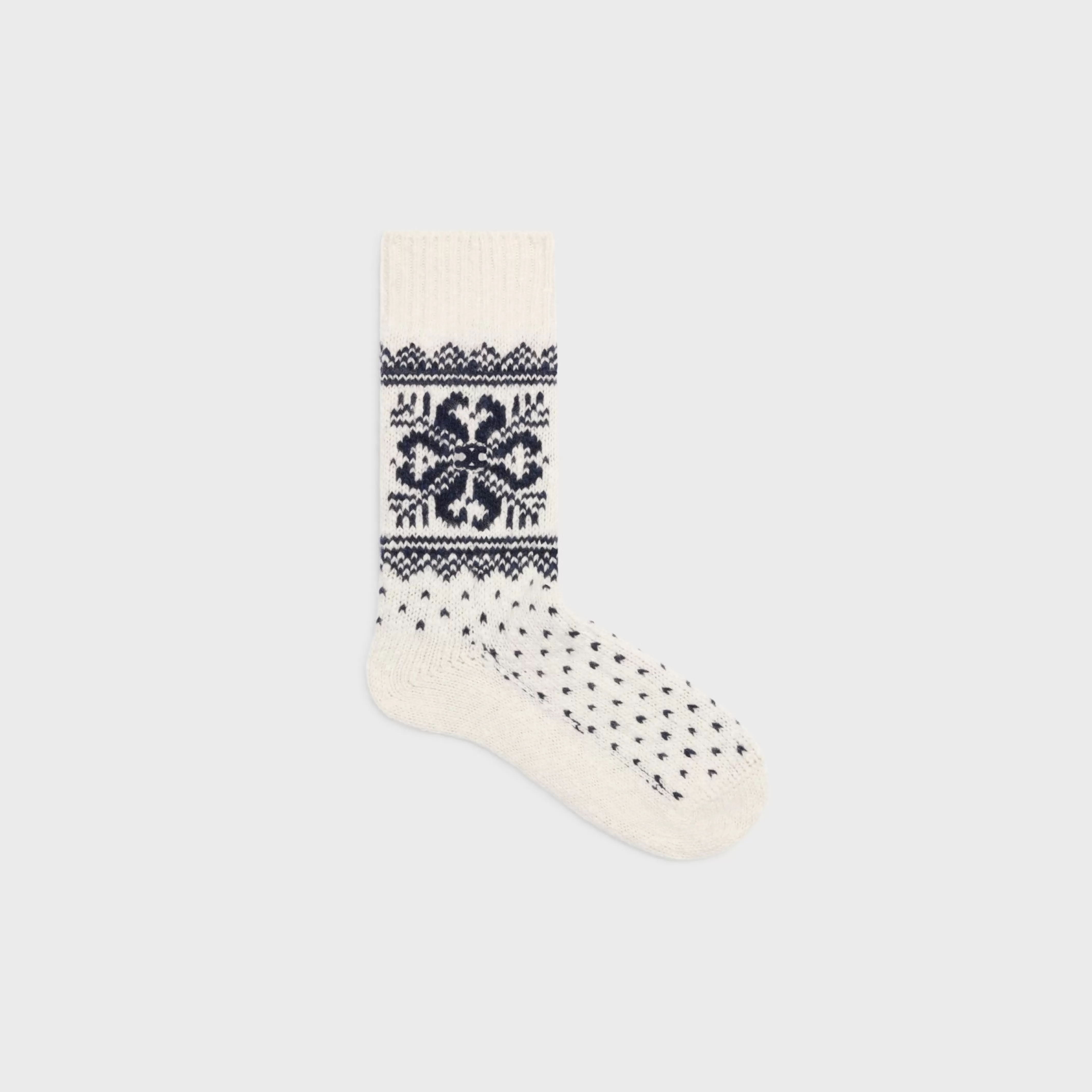 socks in fair isle wool^CELINE Flash Sale