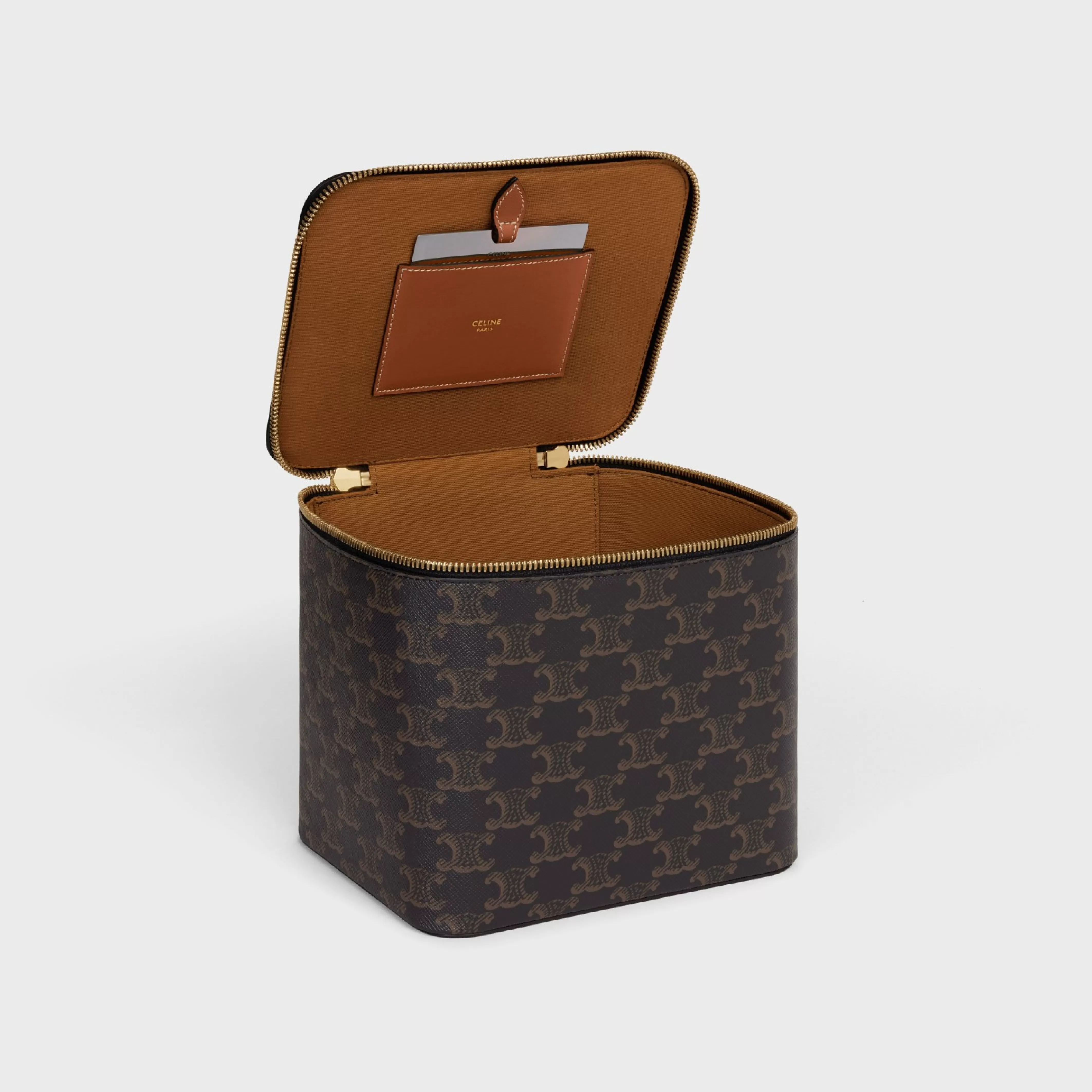 SQUARE VANITY CASE IN TRIOMPHE CANVAS AND CALFSKIN^CELINE Outlet