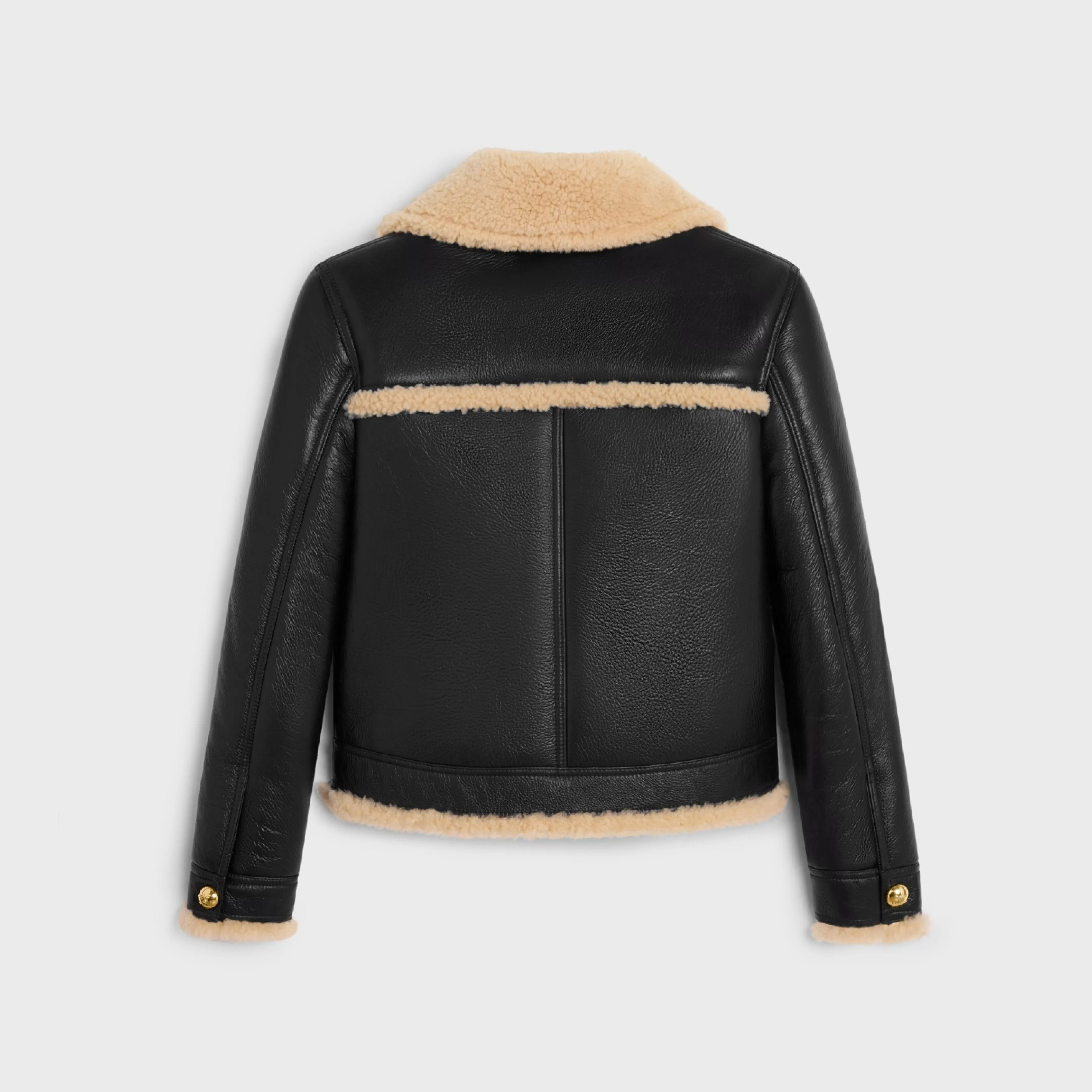 straight-cut blouson jacket in curly lambskin^CELINE Hot