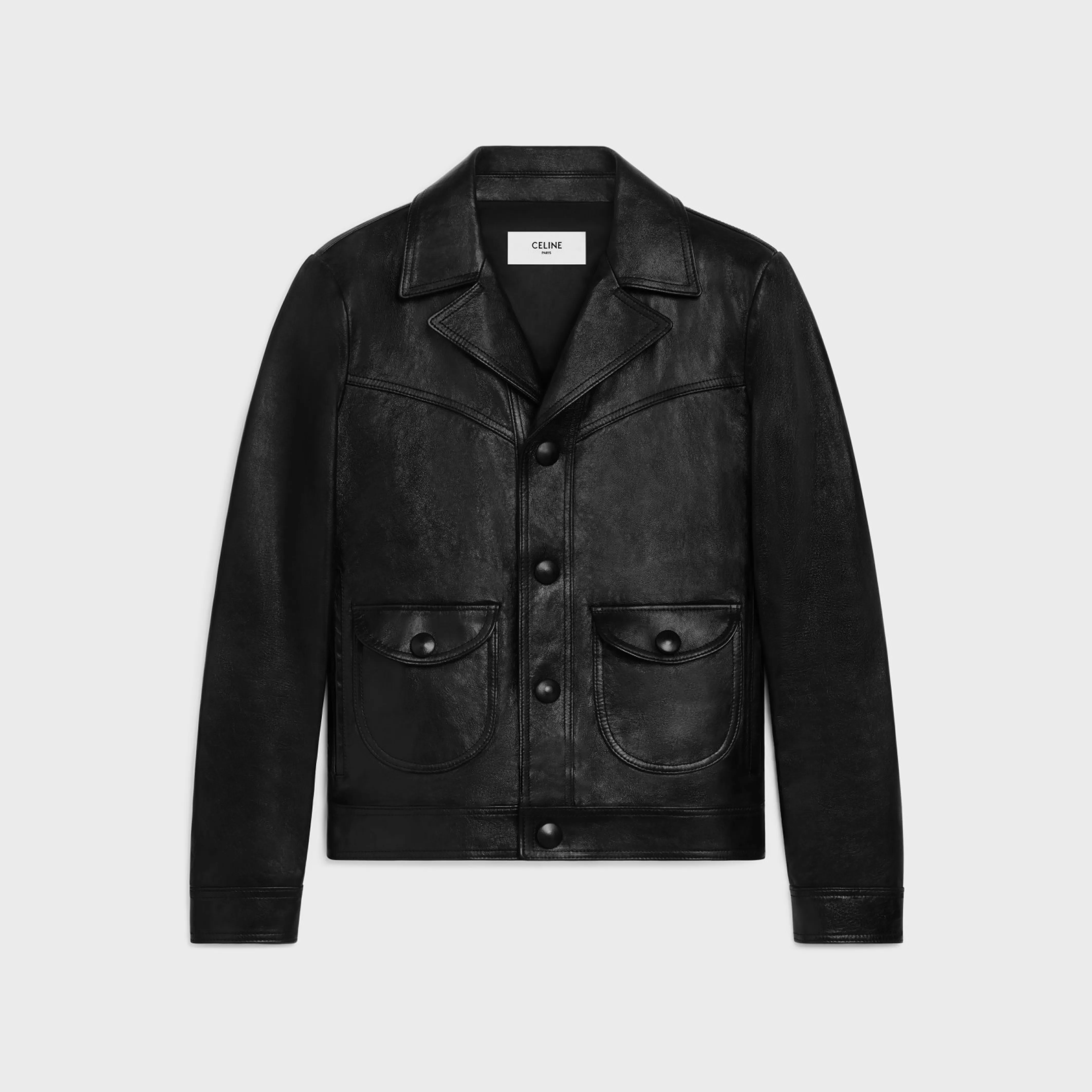 straight-cut blouson jacket in waxed lambskin^CELINE Best