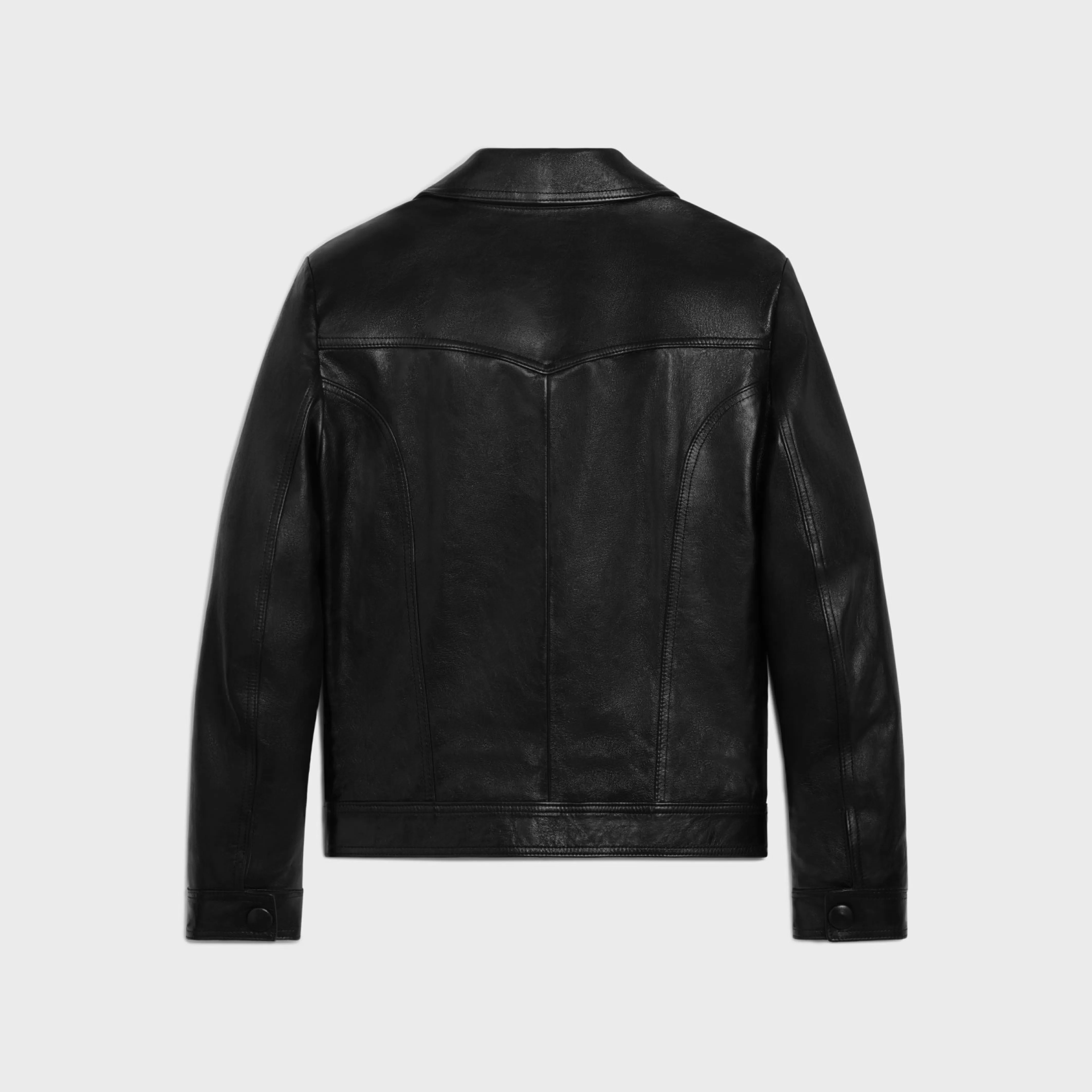 straight-cut blouson jacket in waxed lambskin^CELINE Best