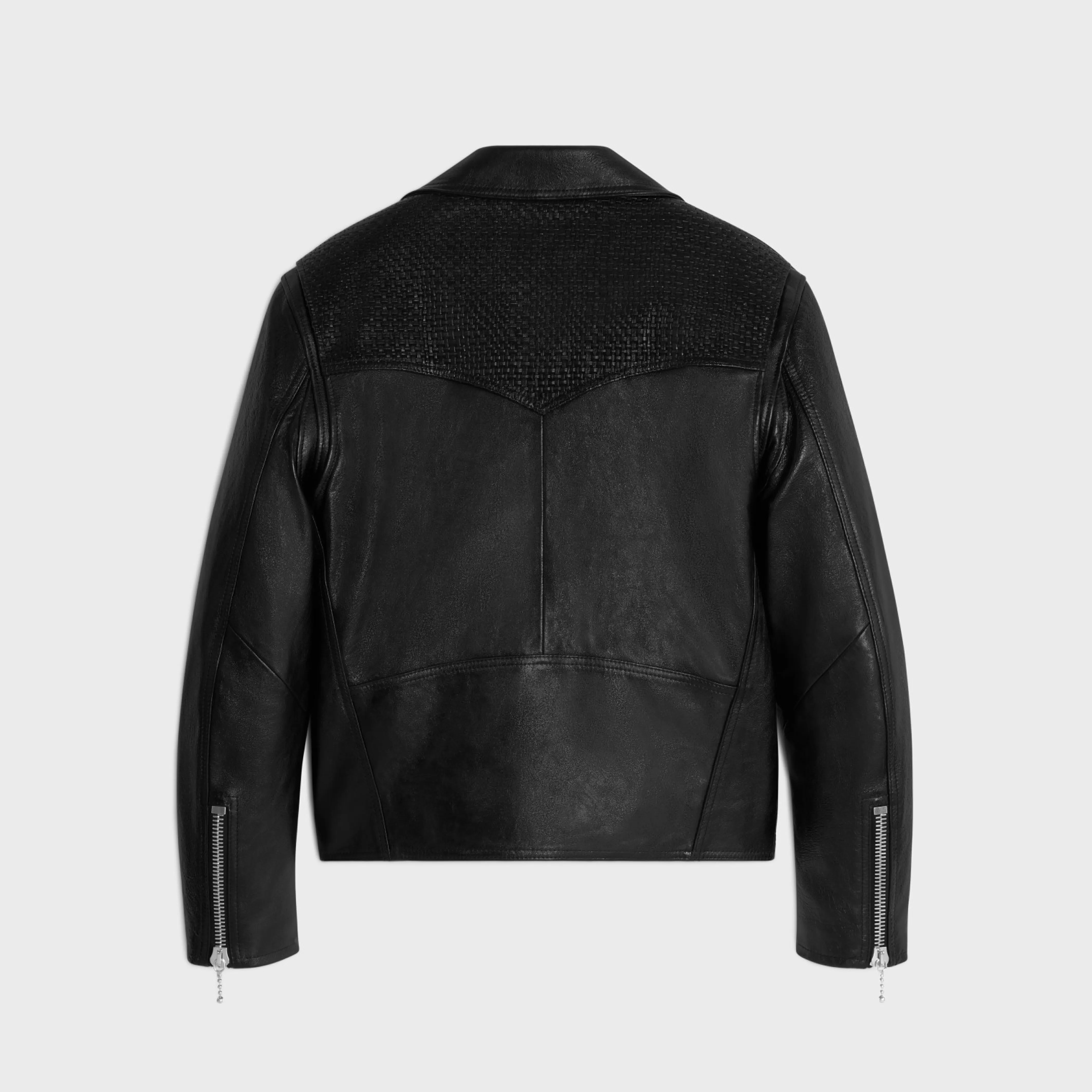 straight-cut blouson jacket in waxed lambskin^CELINE Cheap