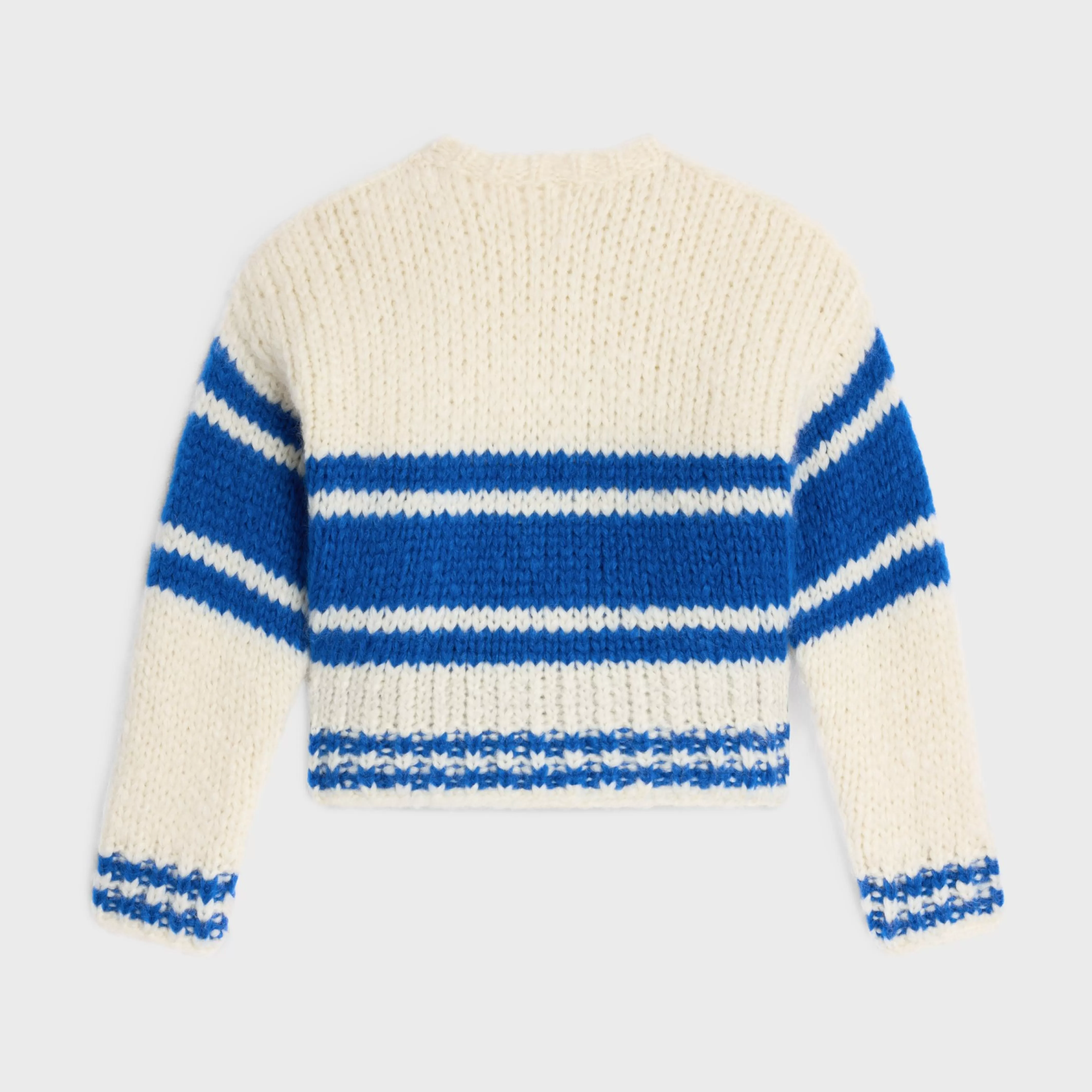 striped crew neck sweater in chunky mohair and wool^CELINE Cheap