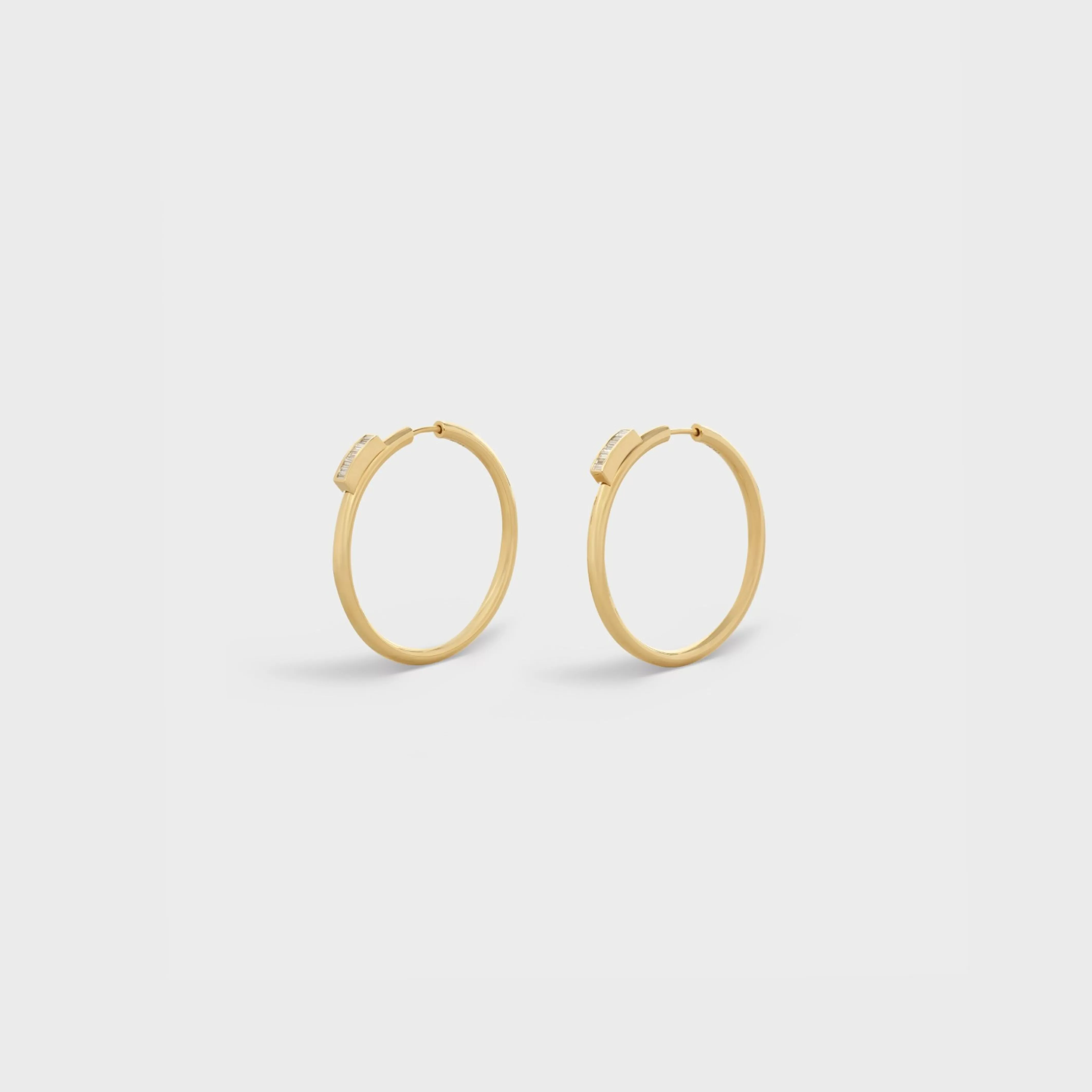 Systeme Large Hoops in Yellow Gold and Diamonds^CELINE New