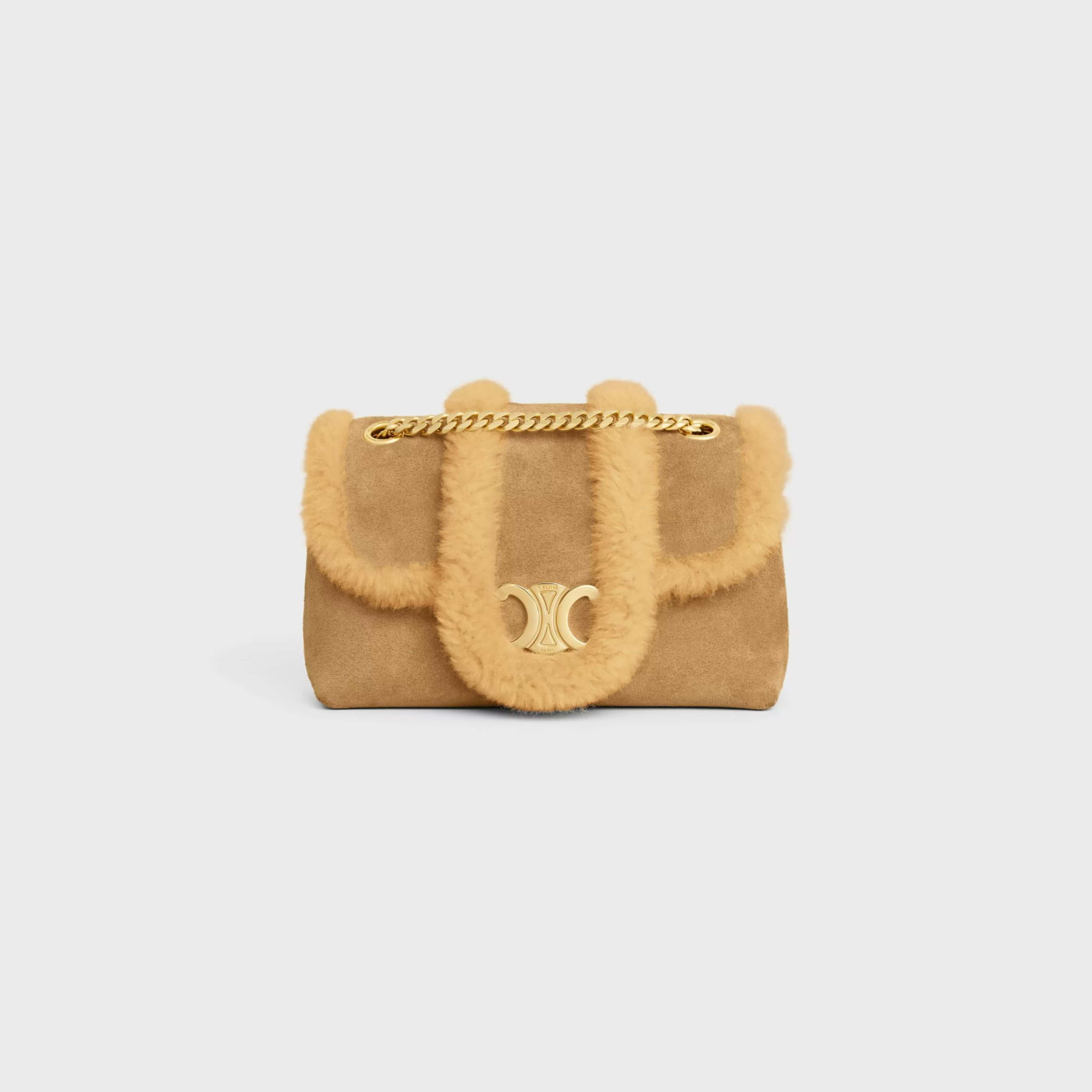 TEEN VICTOIRE BAG in SUEDE CALFSKIN AND SHEARLING^CELINE New