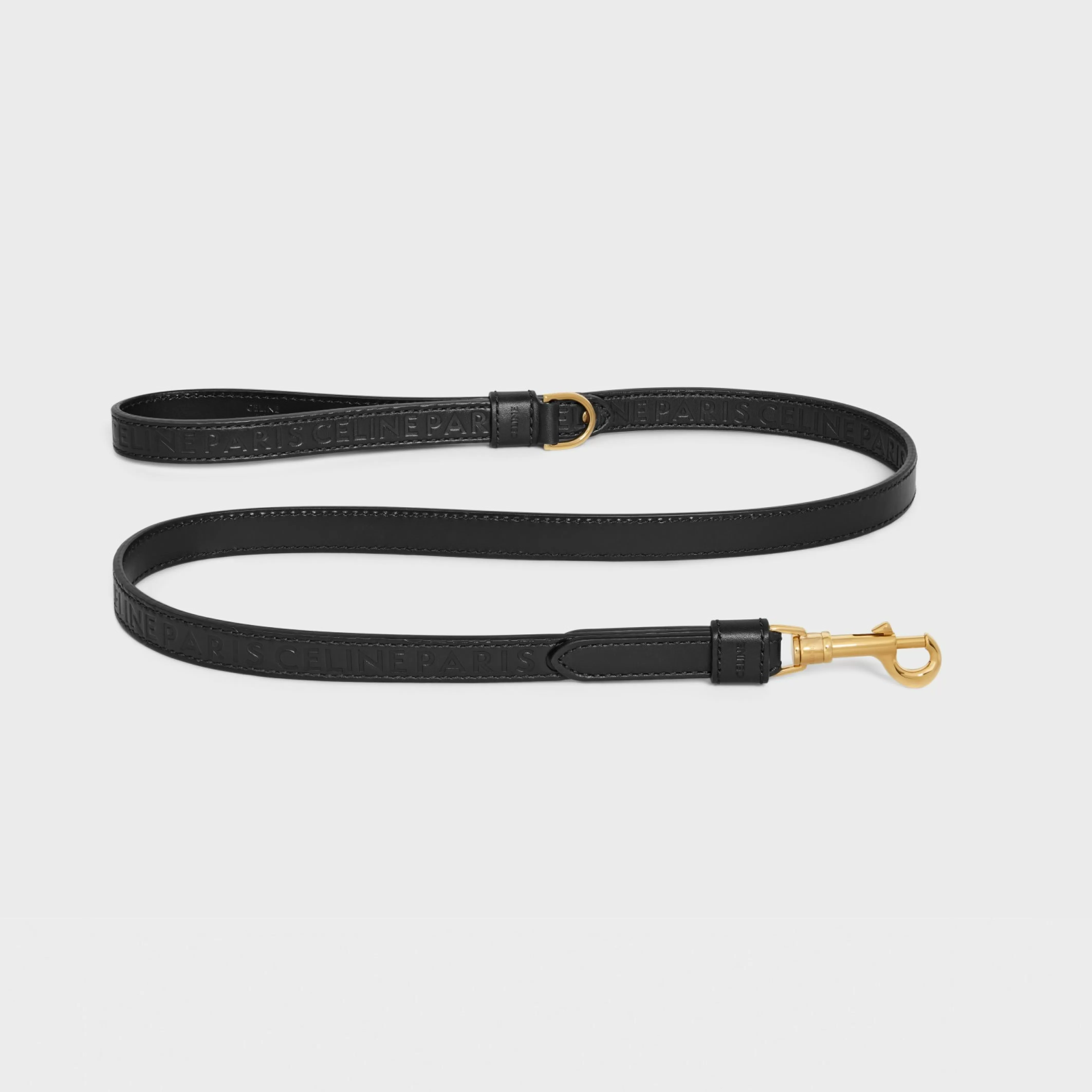 Thin dog leash in smooth calfskin with embossed^CELINE Online