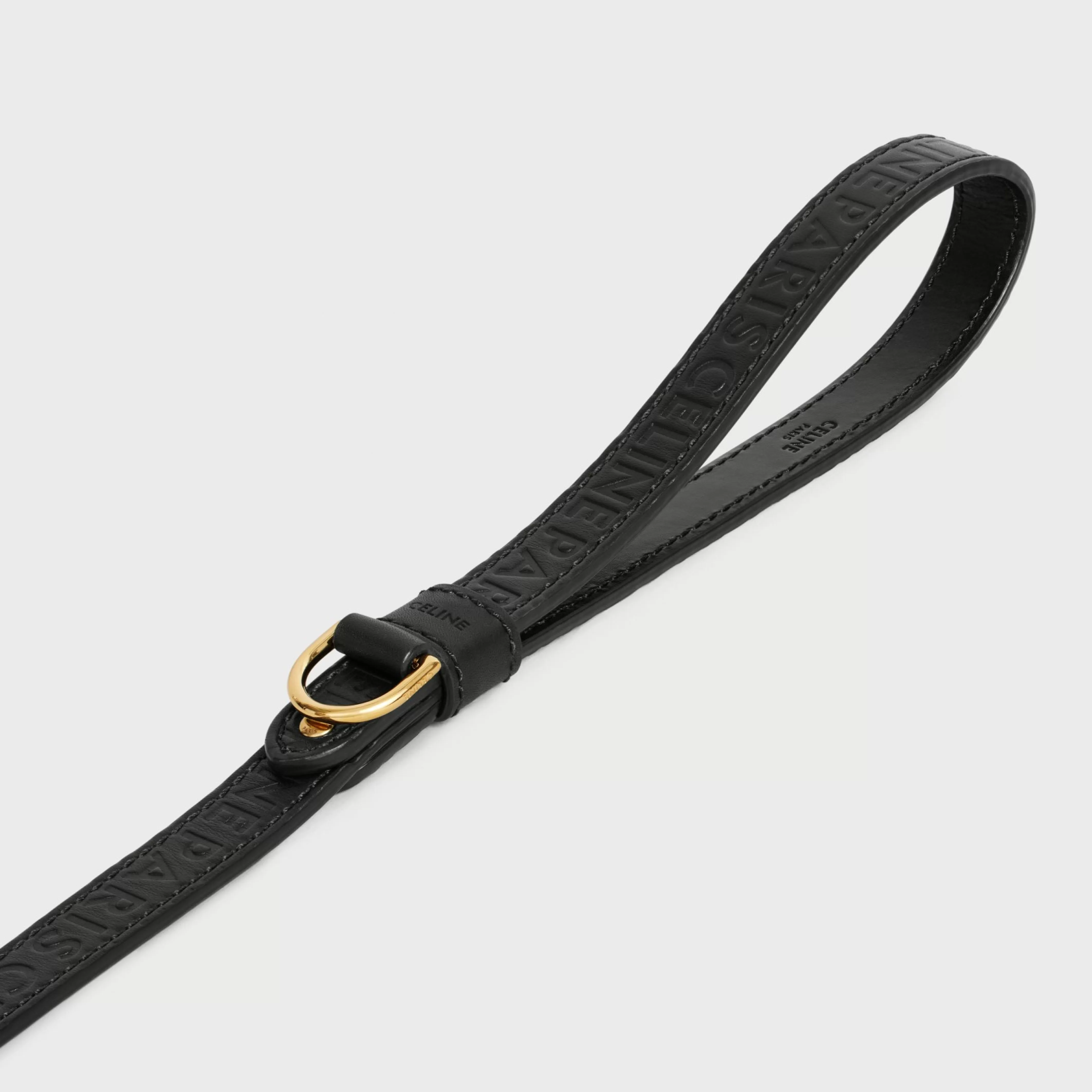 Thin dog leash in smooth calfskin with embossed^CELINE Online