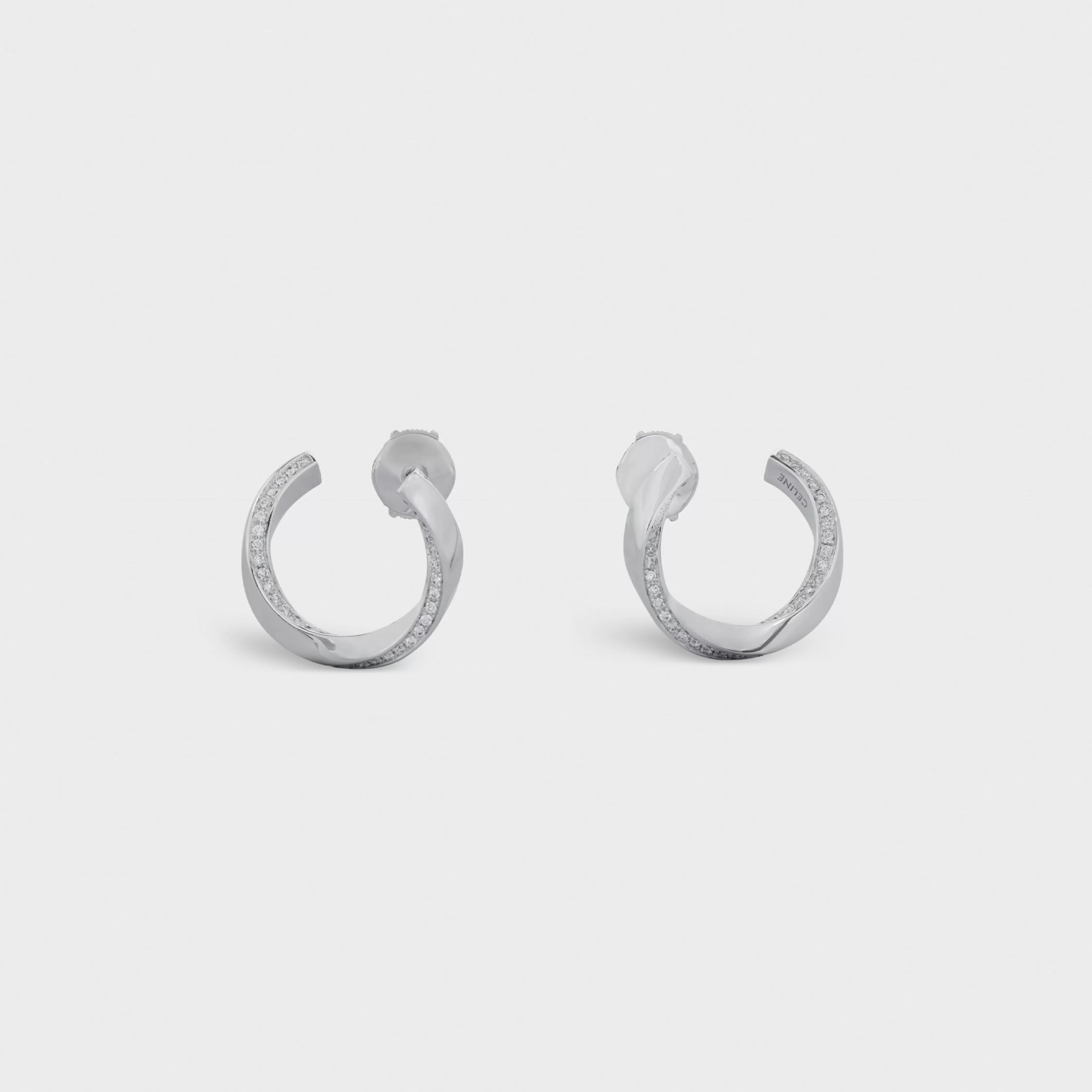 Torsion Earrings in White Gold and Diamonds^CELINE Cheap