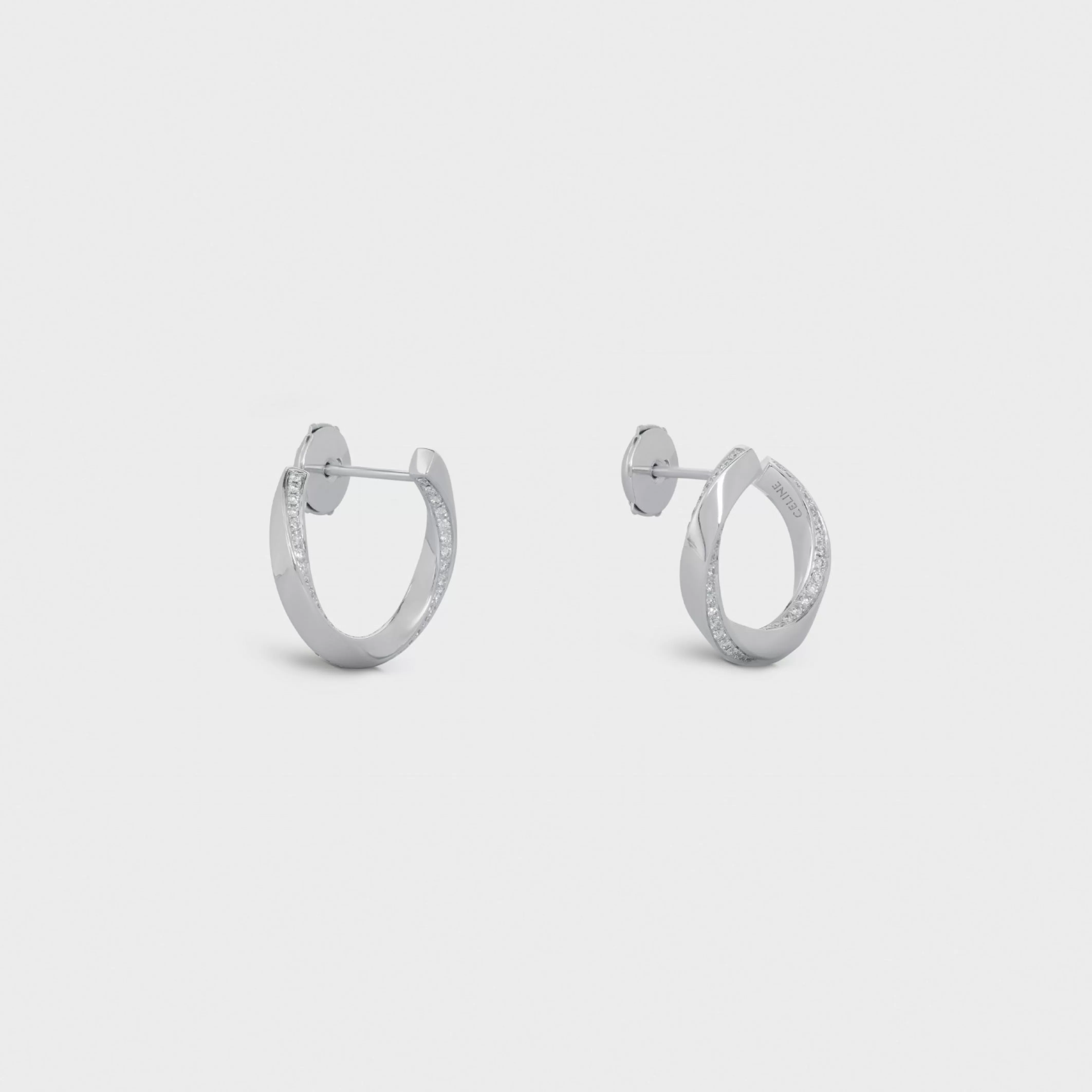 Torsion Earrings in White Gold and Diamonds^CELINE Cheap