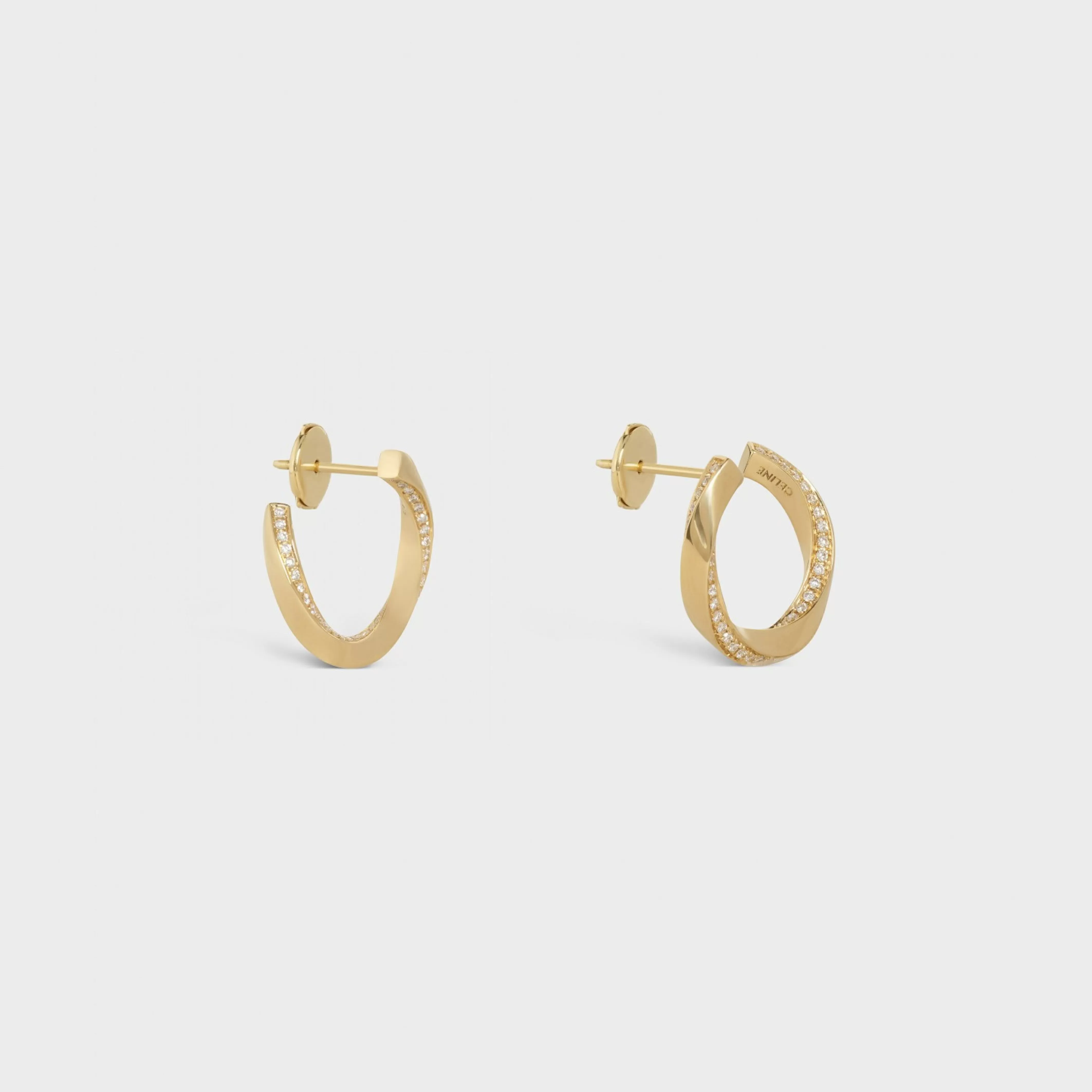 Torsion Earrings in Yellow Gold and Diamonds^CELINE Discount