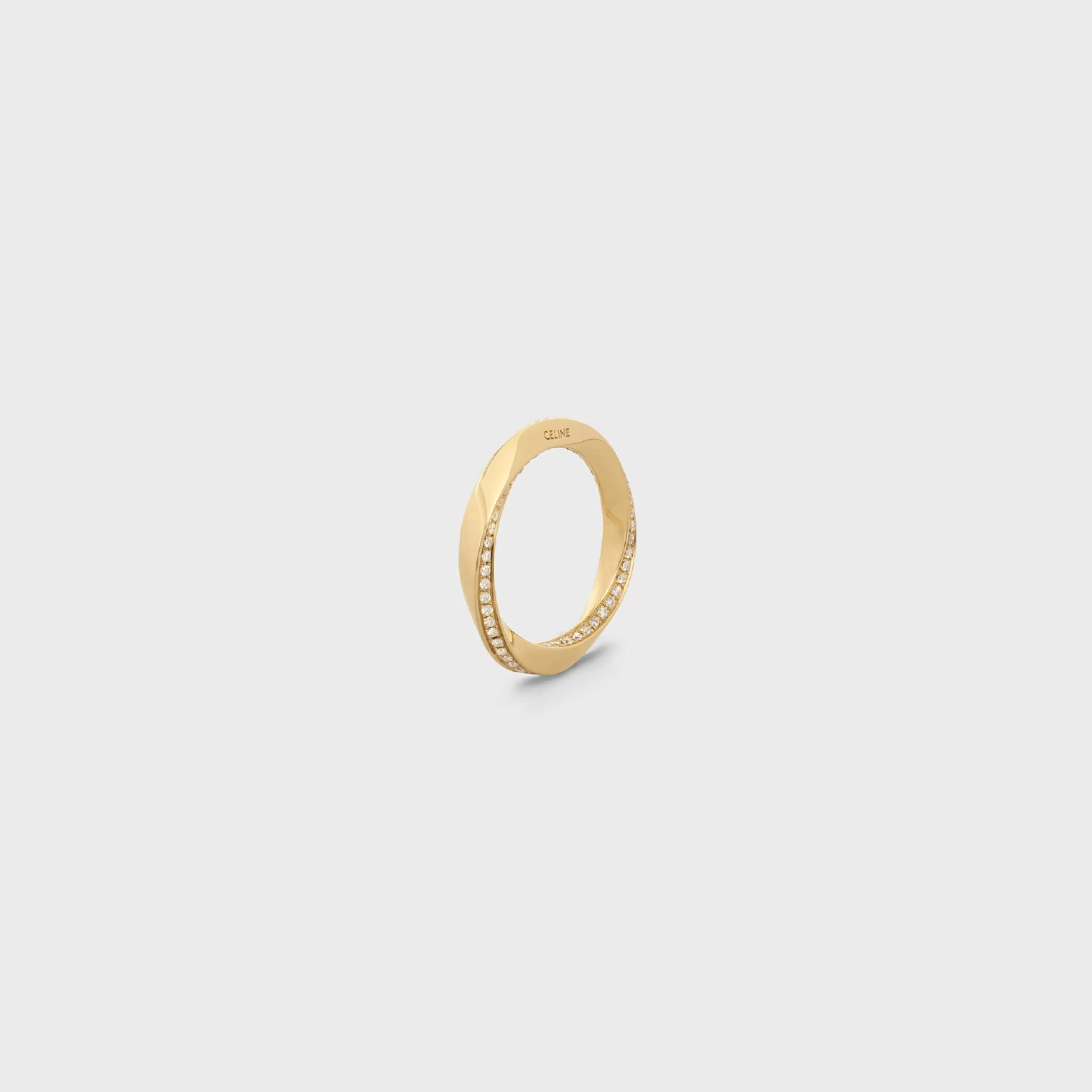 Torsion Ring in Yellow Gold and Diamonds^CELINE Online