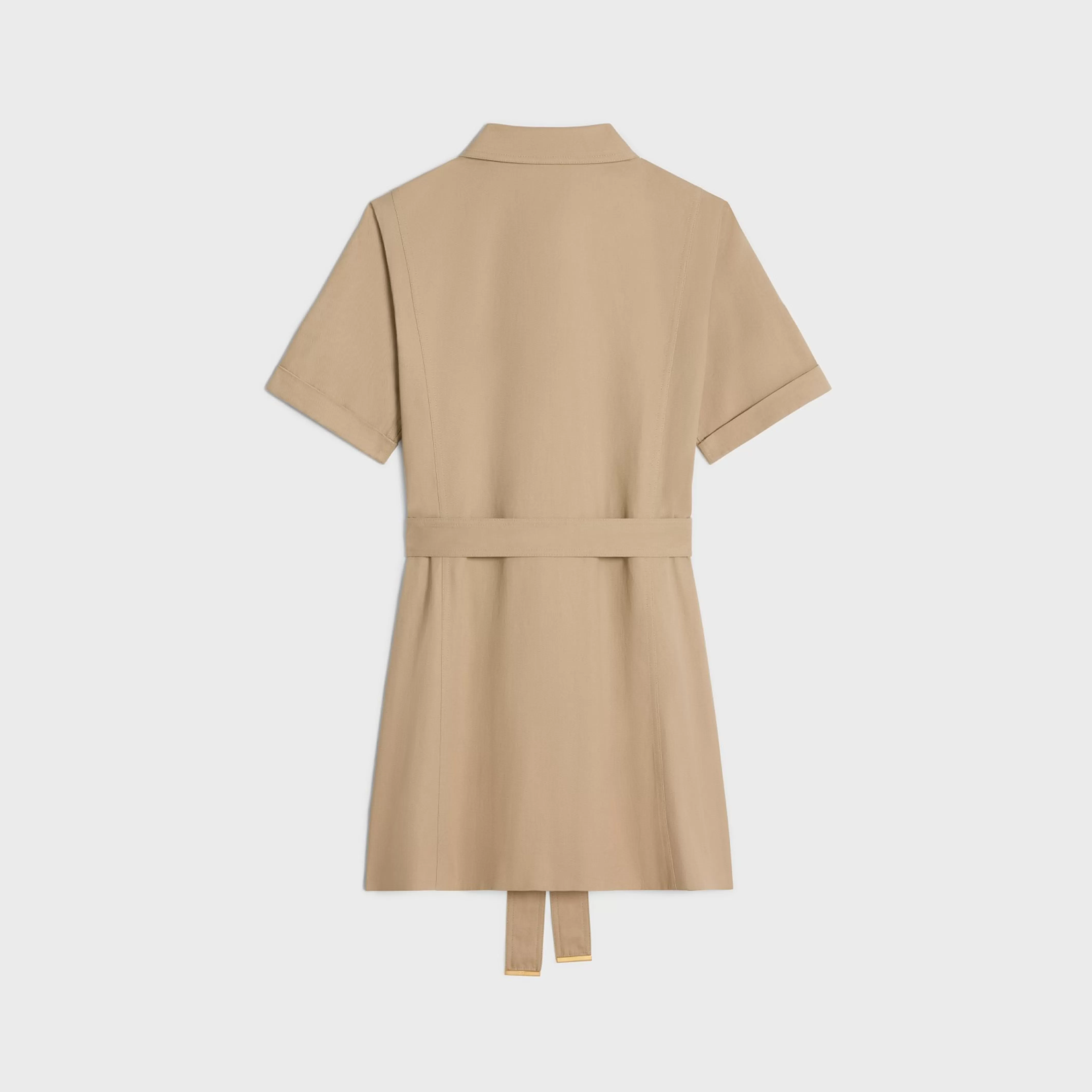 trapeze mini dress in cotton twill^CELINE New