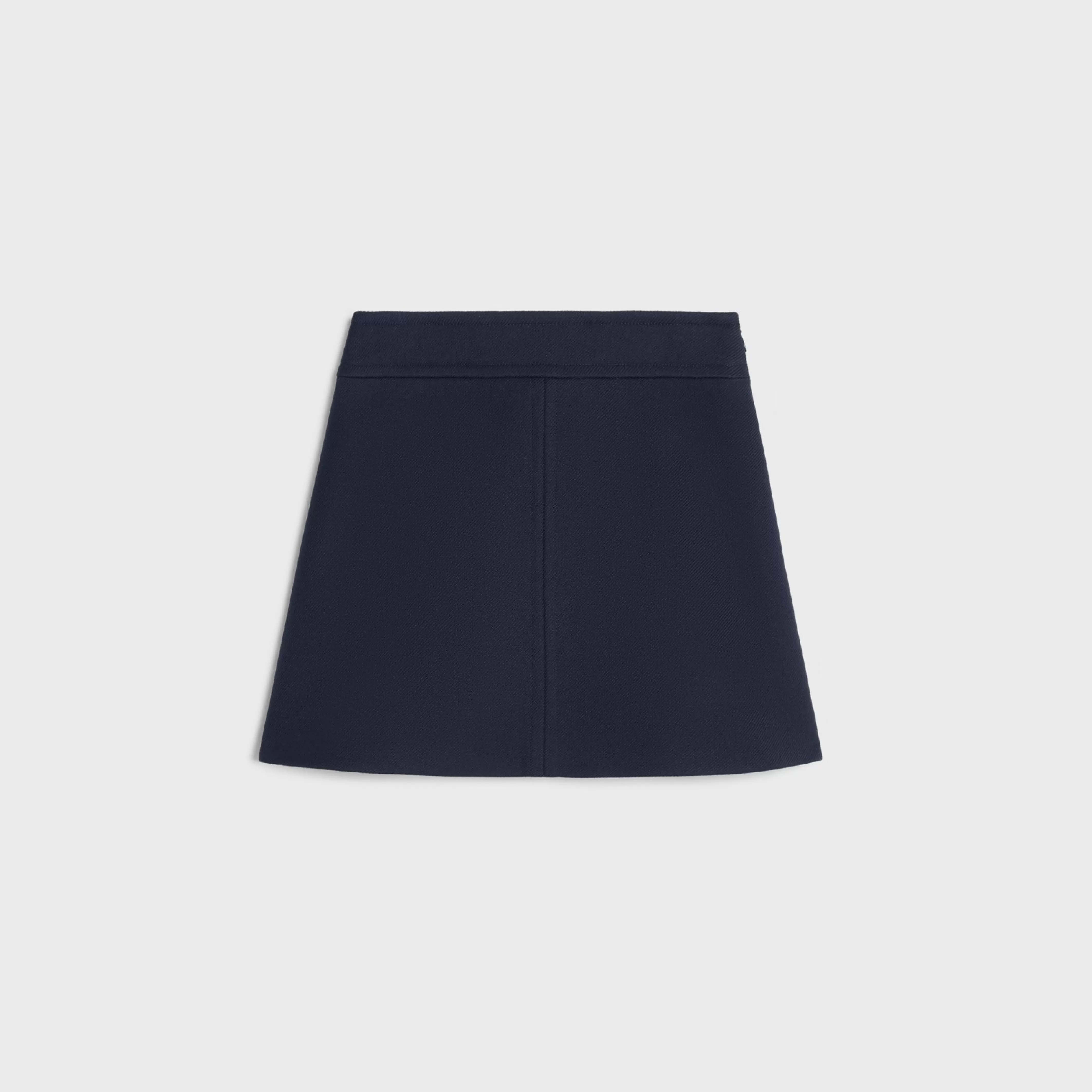 trapeze mini skirt in double faced wool tricotine^CELINE Store