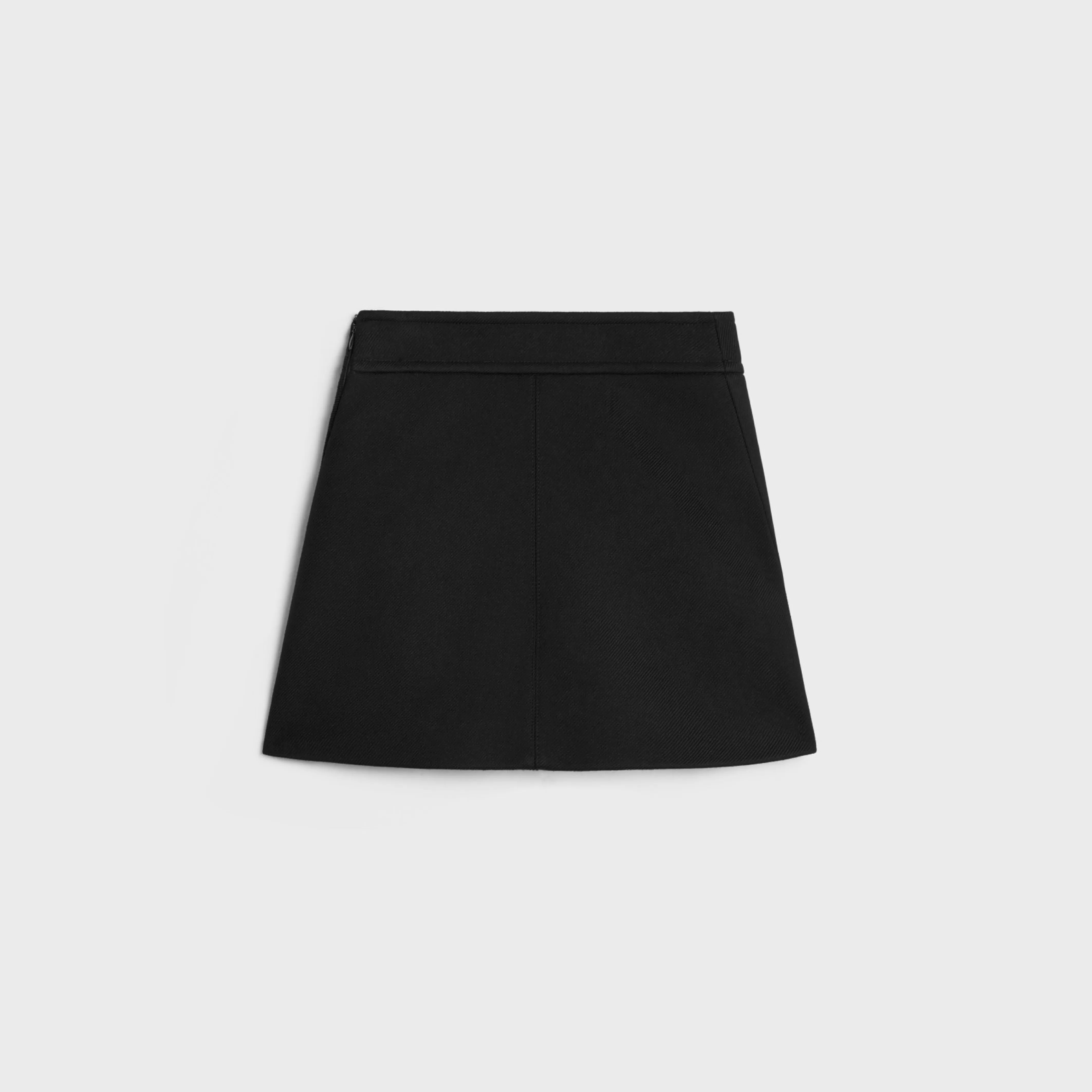 trapeze mini skirt in double faced wool twill^CELINE Cheap