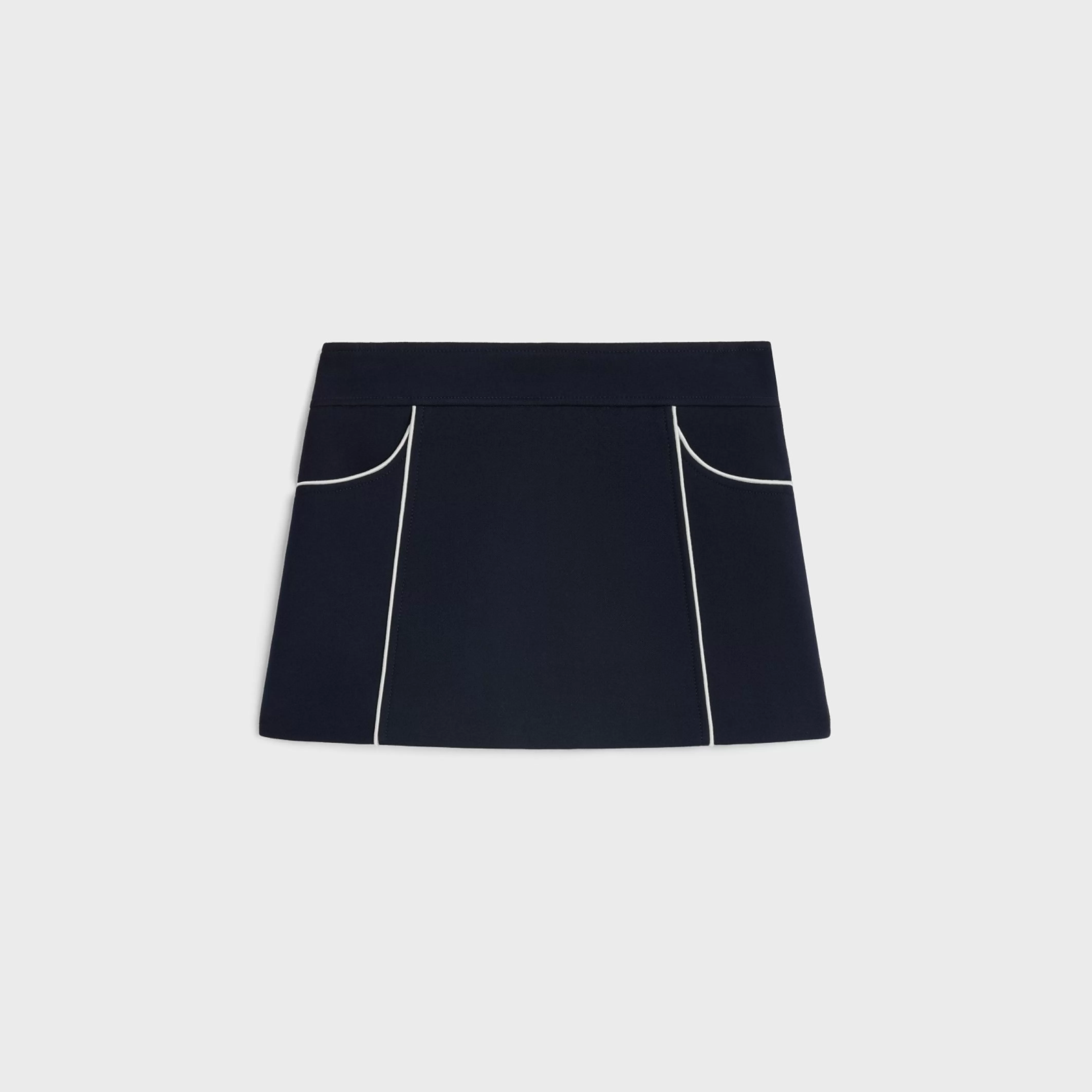 trapeze mini skirt in gauffered double wool^CELINE Best Sale