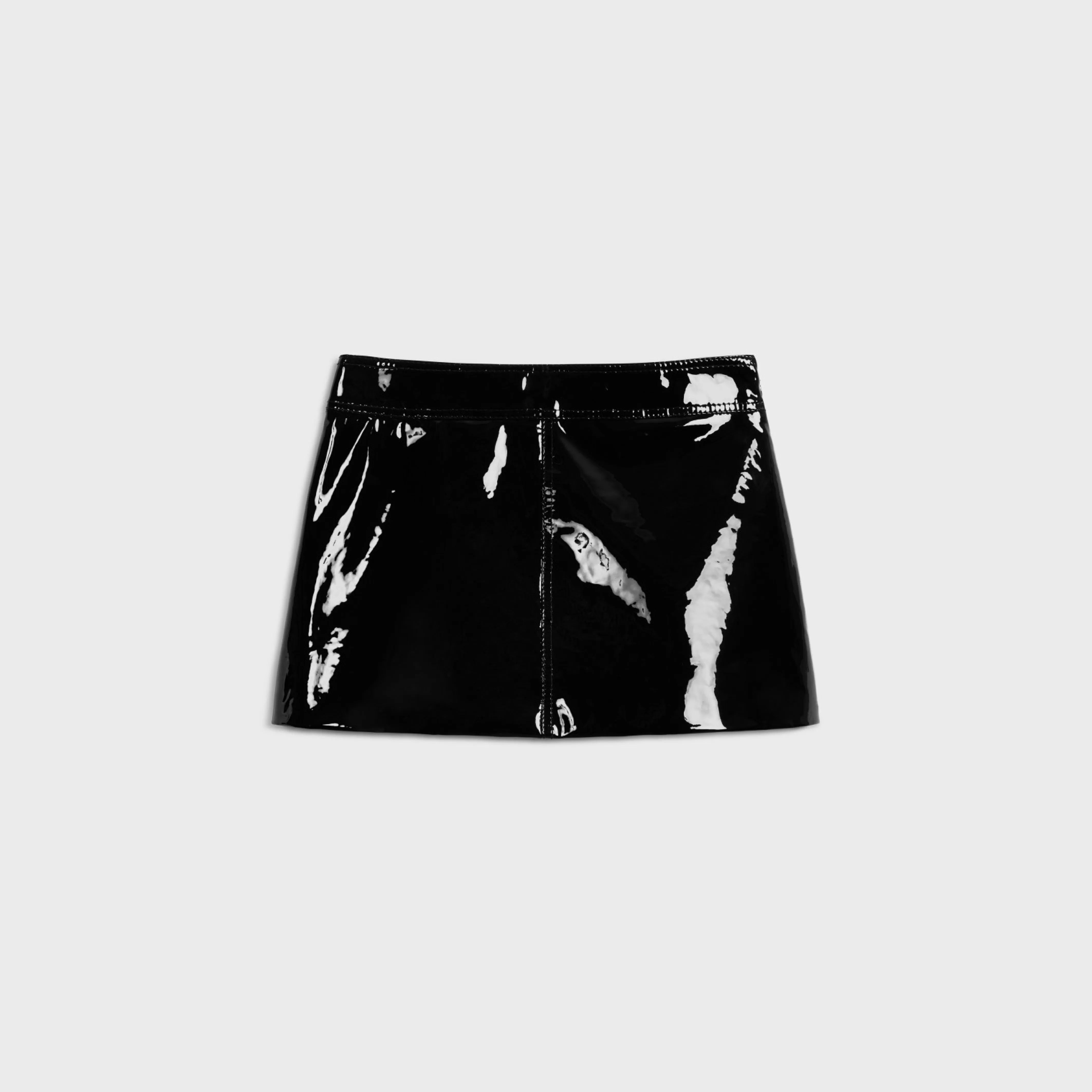 trapeze mini skirt in patent lambskin leather^CELINE Clearance