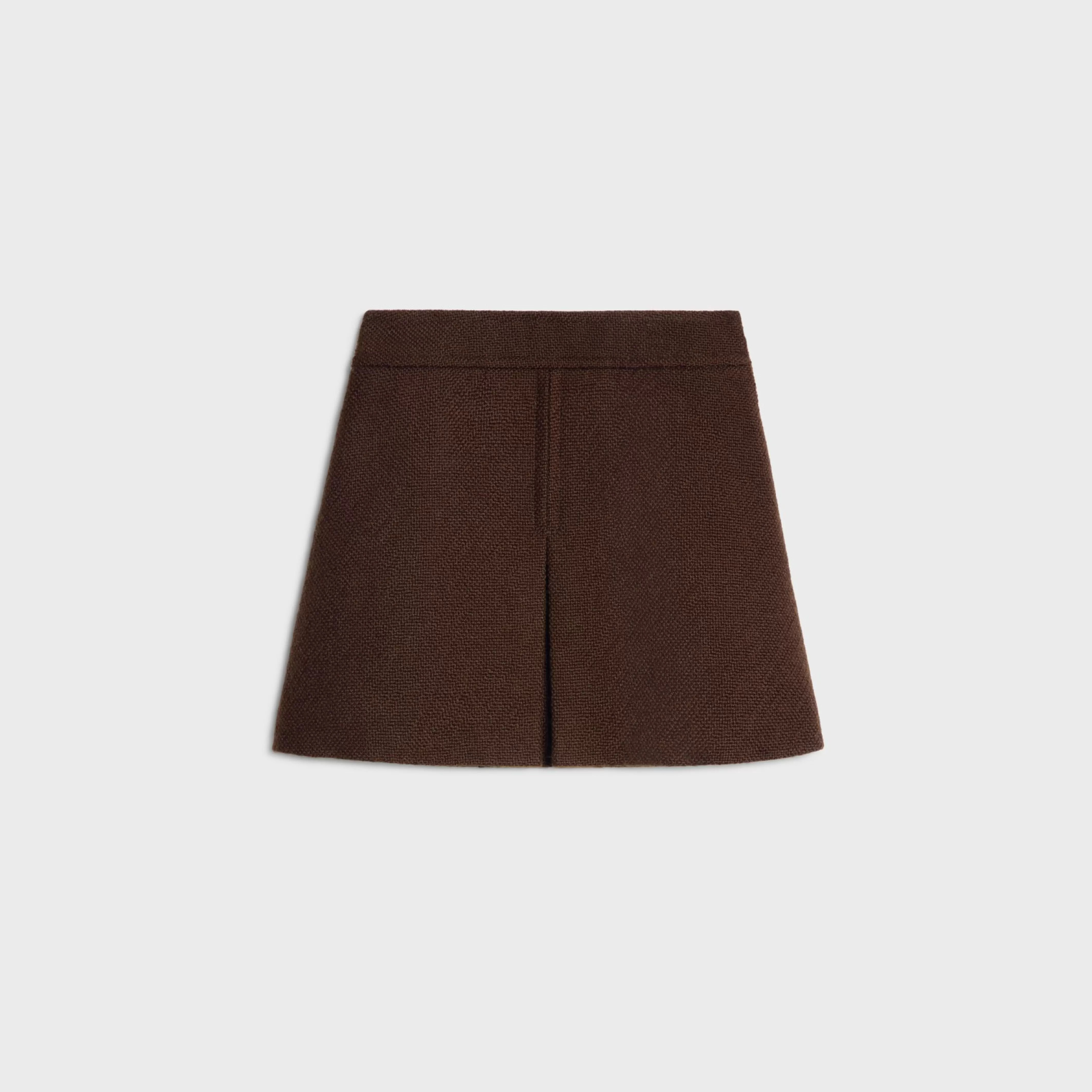 trapeze mini skirt in wool tweed^CELINE Store