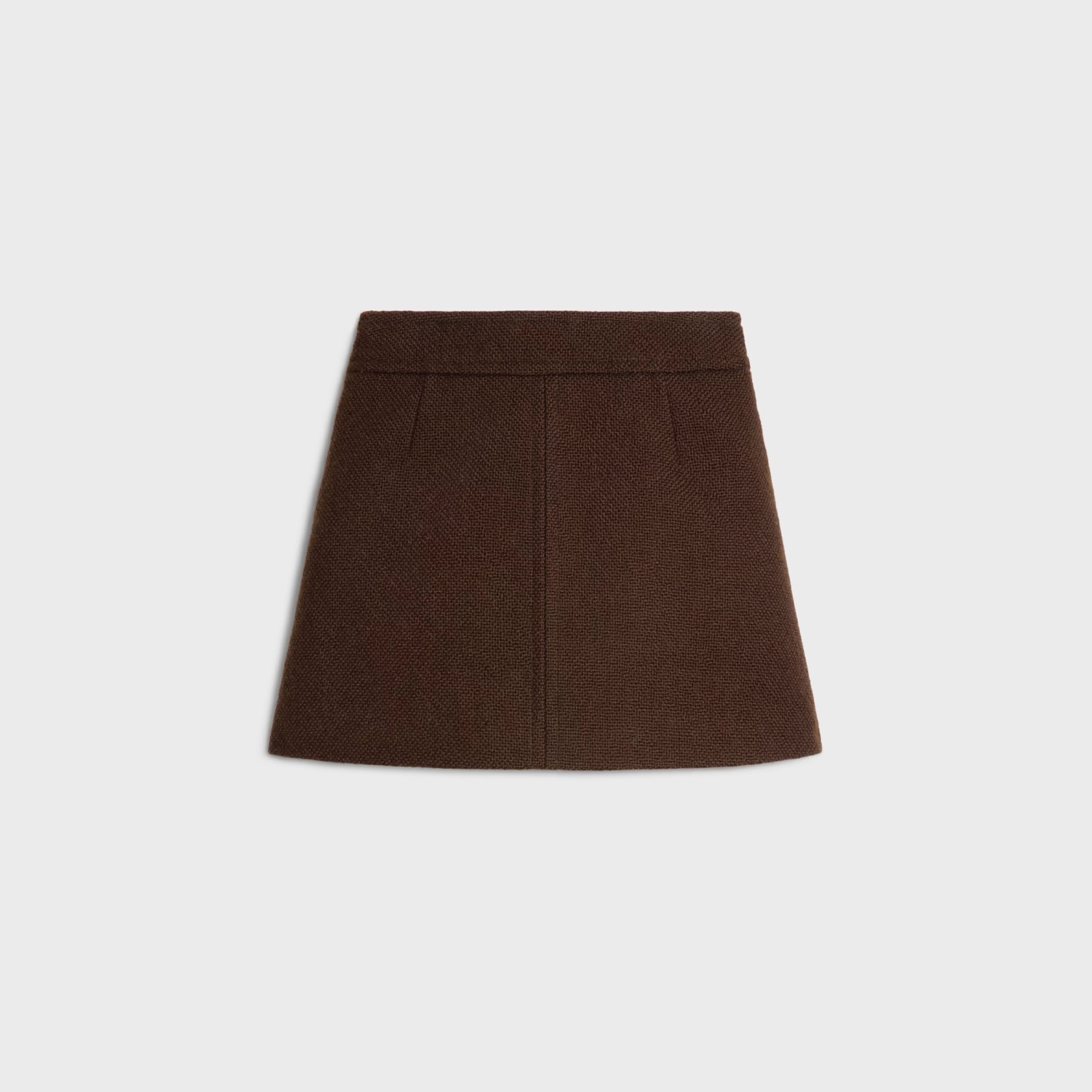 trapeze mini skirt in wool tweed^CELINE Store