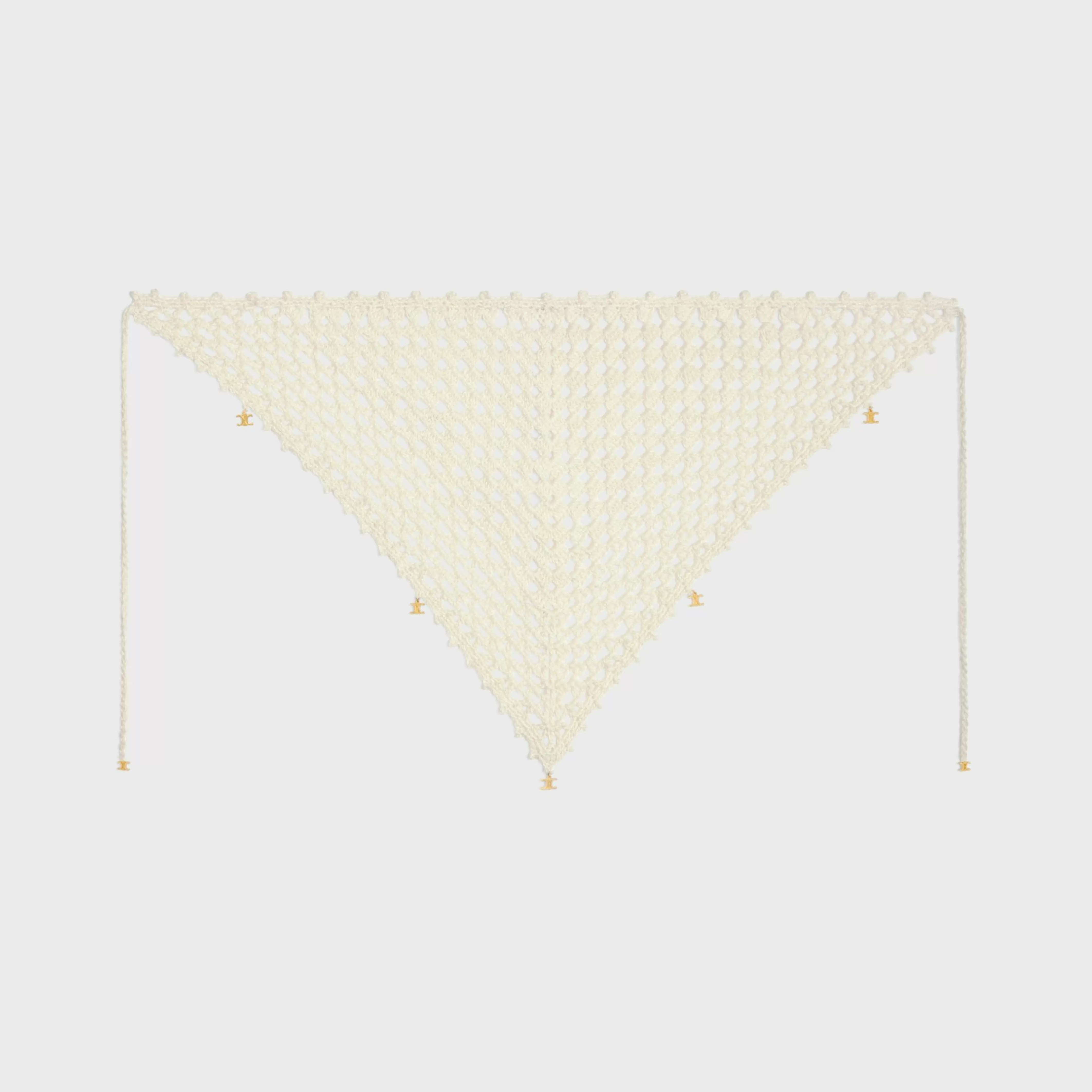 triomphe bandana in crocheted cotton^CELINE Fashion