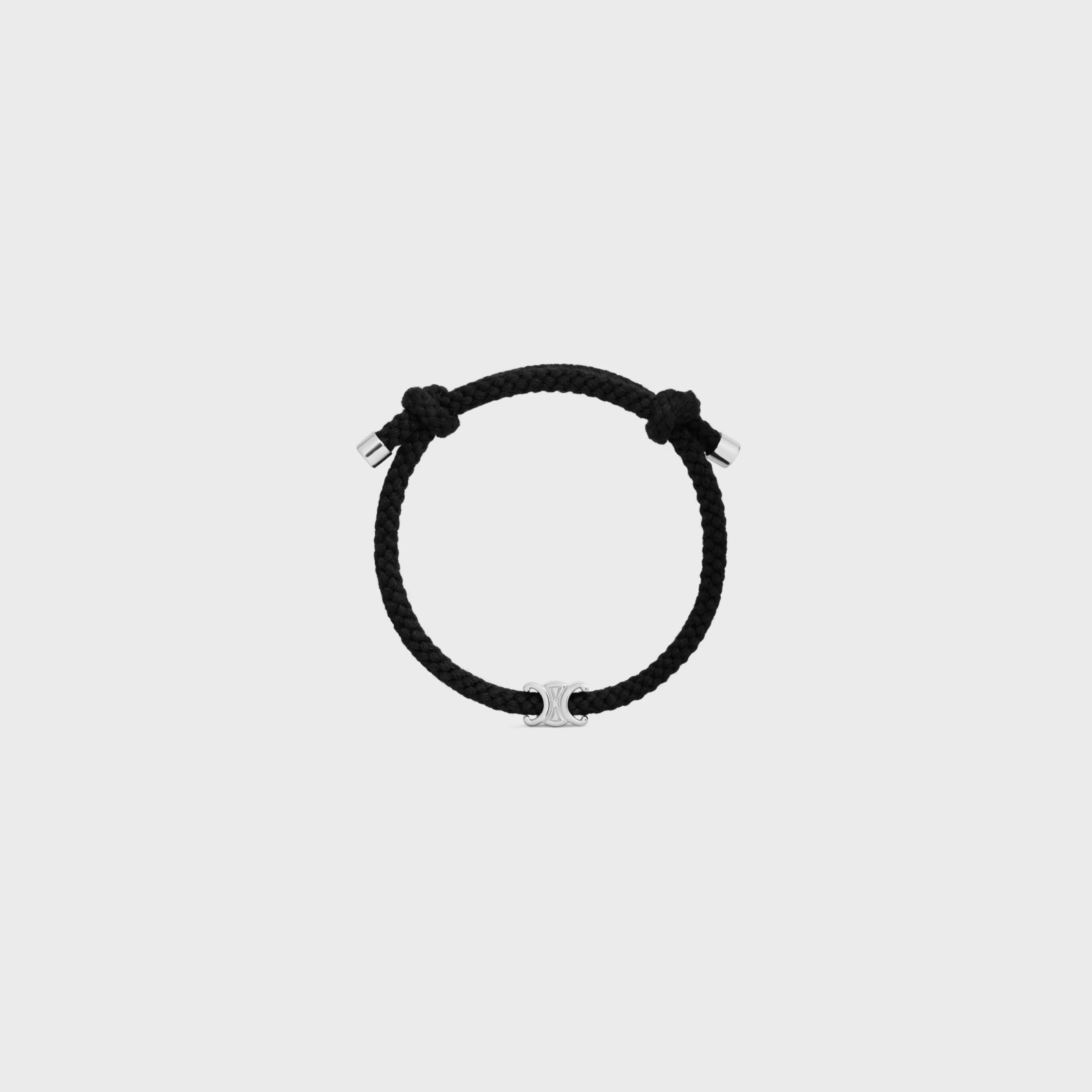 Triomphe Beach Bracelet in Acrylic and Brass with Rhodium Finish^CELINE Fashion