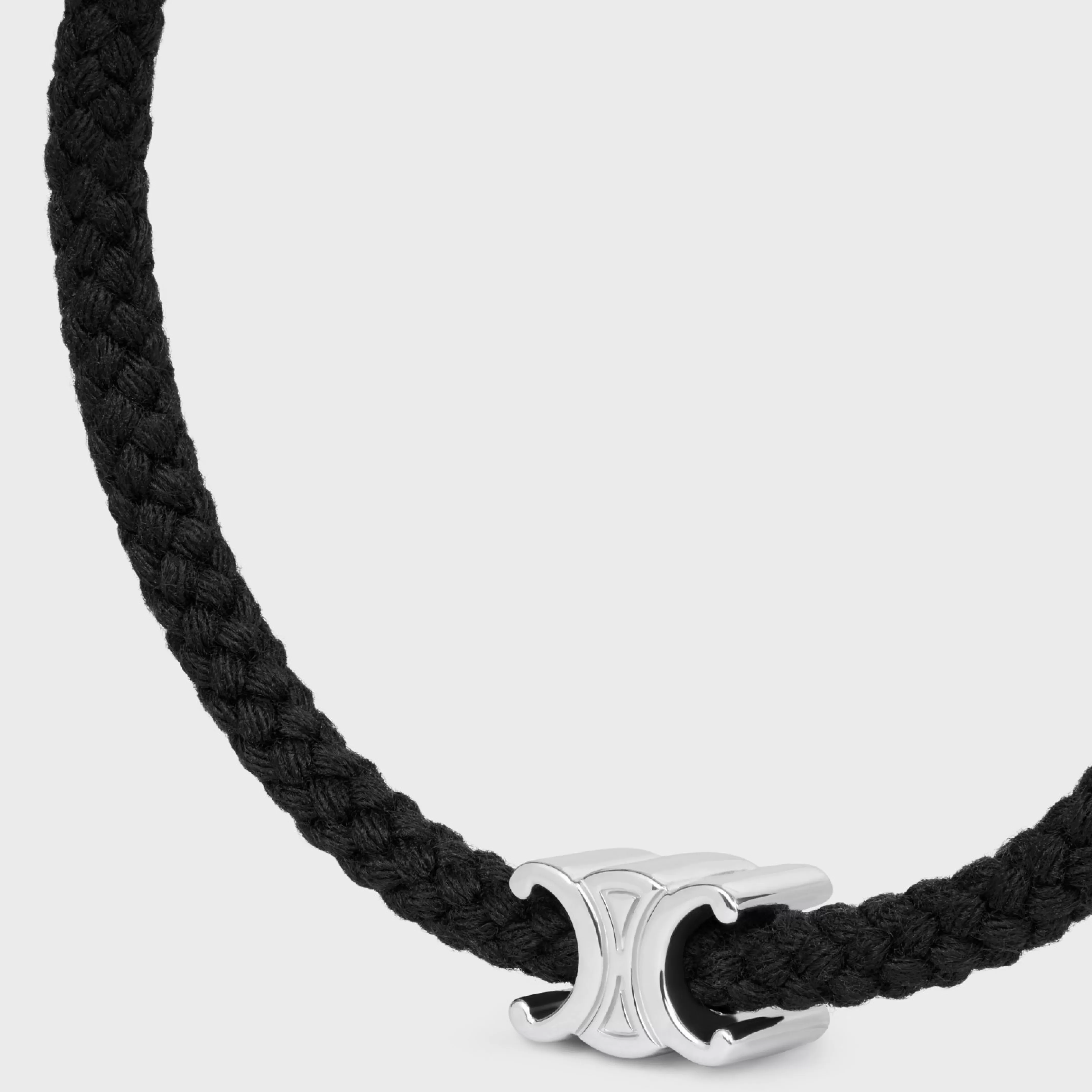 Triomphe Beach Bracelet in Acrylic and Brass with Rhodium Finish^CELINE Fashion