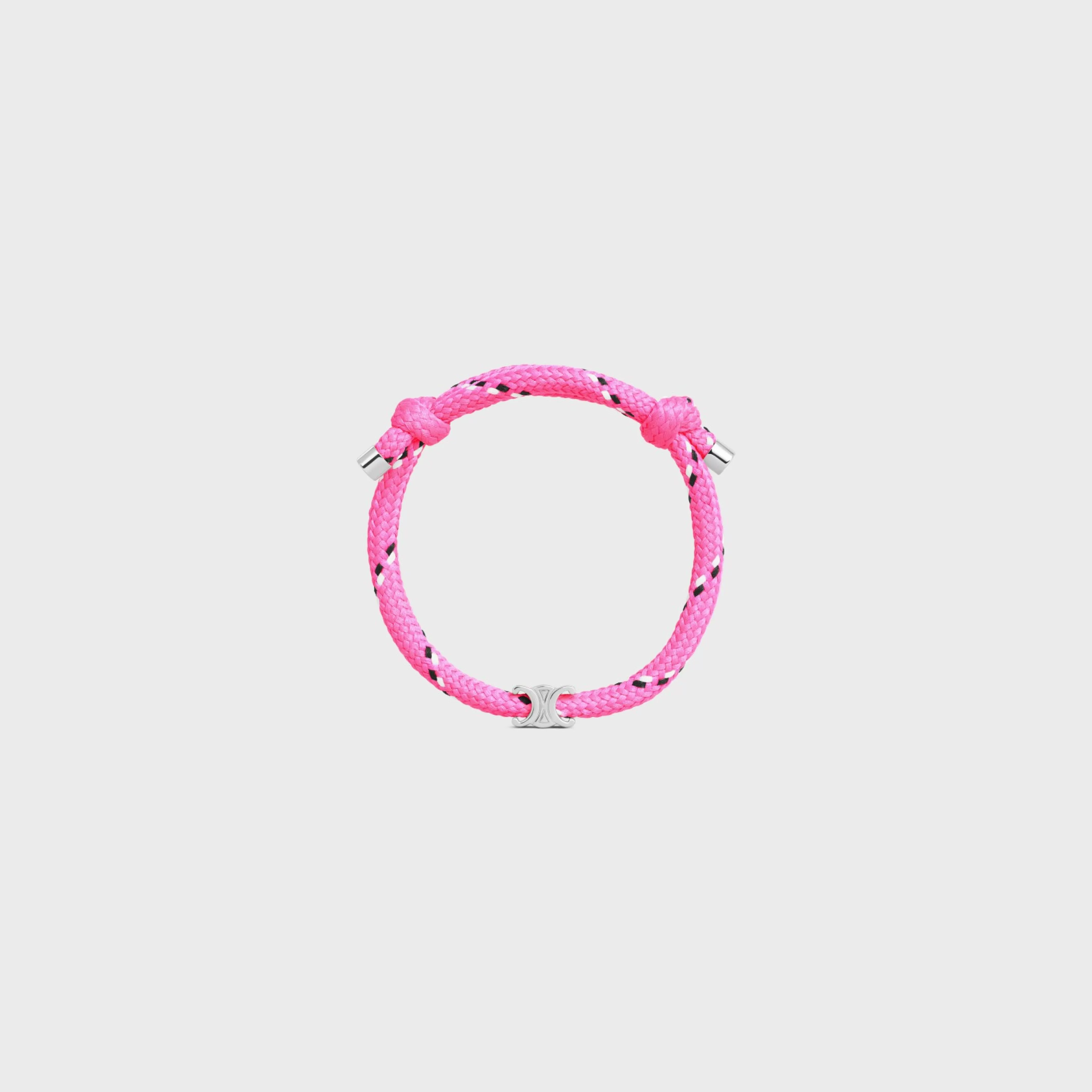 Triomphe Beach Bracelet in Polyester and Brass with Rhodium Finish^CELINE Best Sale