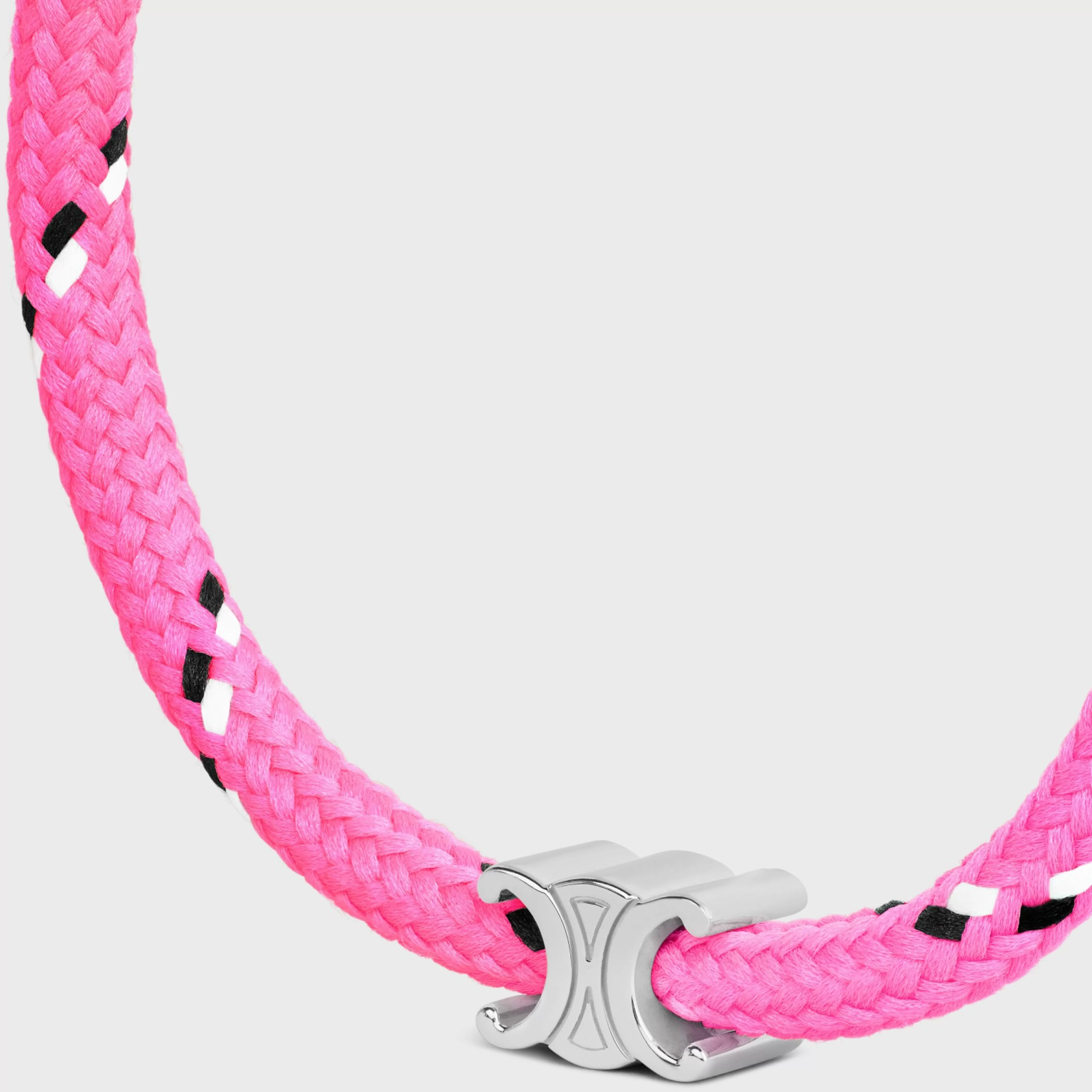 Triomphe Beach Bracelet in Polyester and Brass with Rhodium Finish^CELINE Best Sale