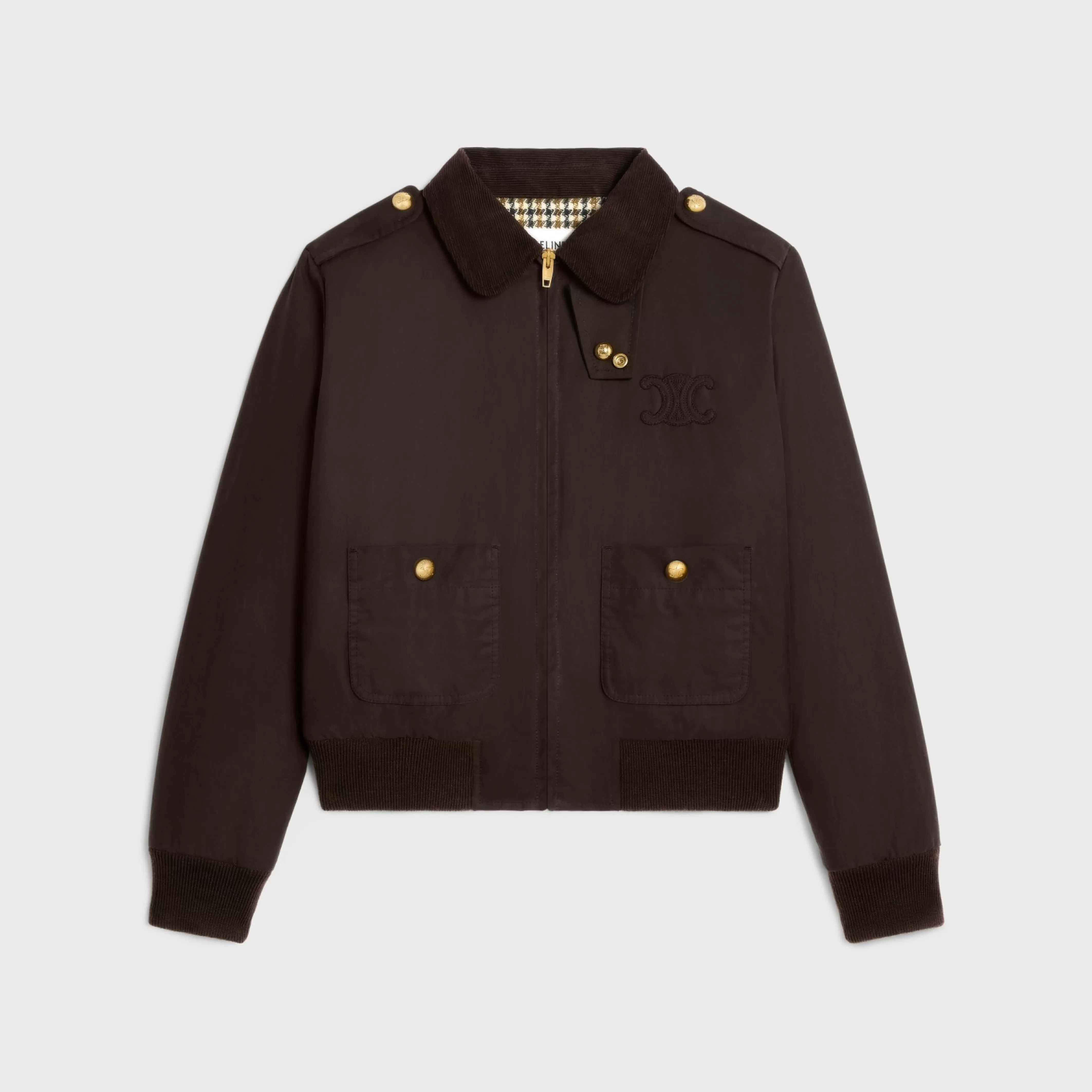 Triomphe blouson jacket in waxed cotton linen^CELINE Outlet